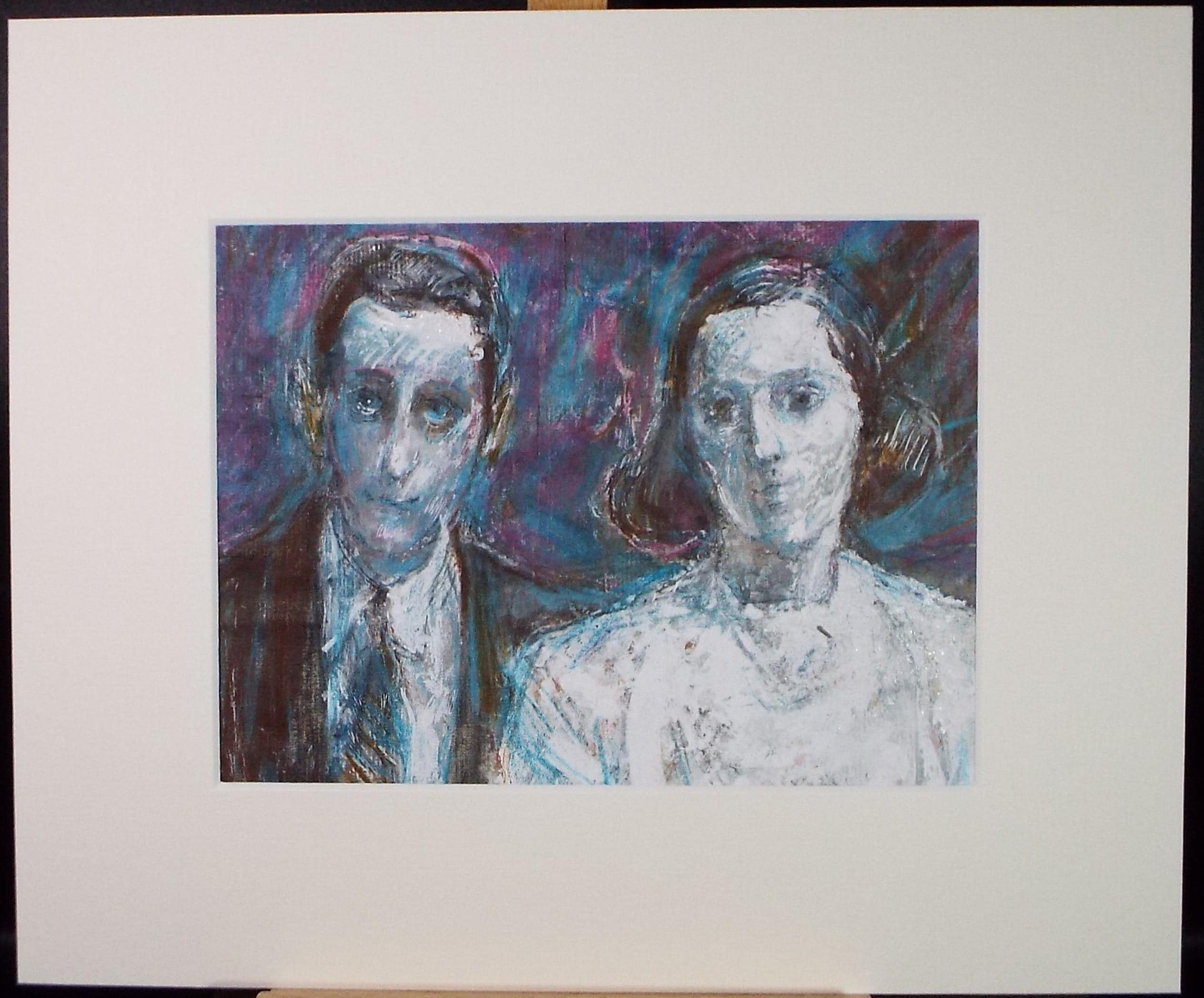Original mixed media,'Man & Woman', circa 1990's, John Gilbey Bowles (1929-2011)