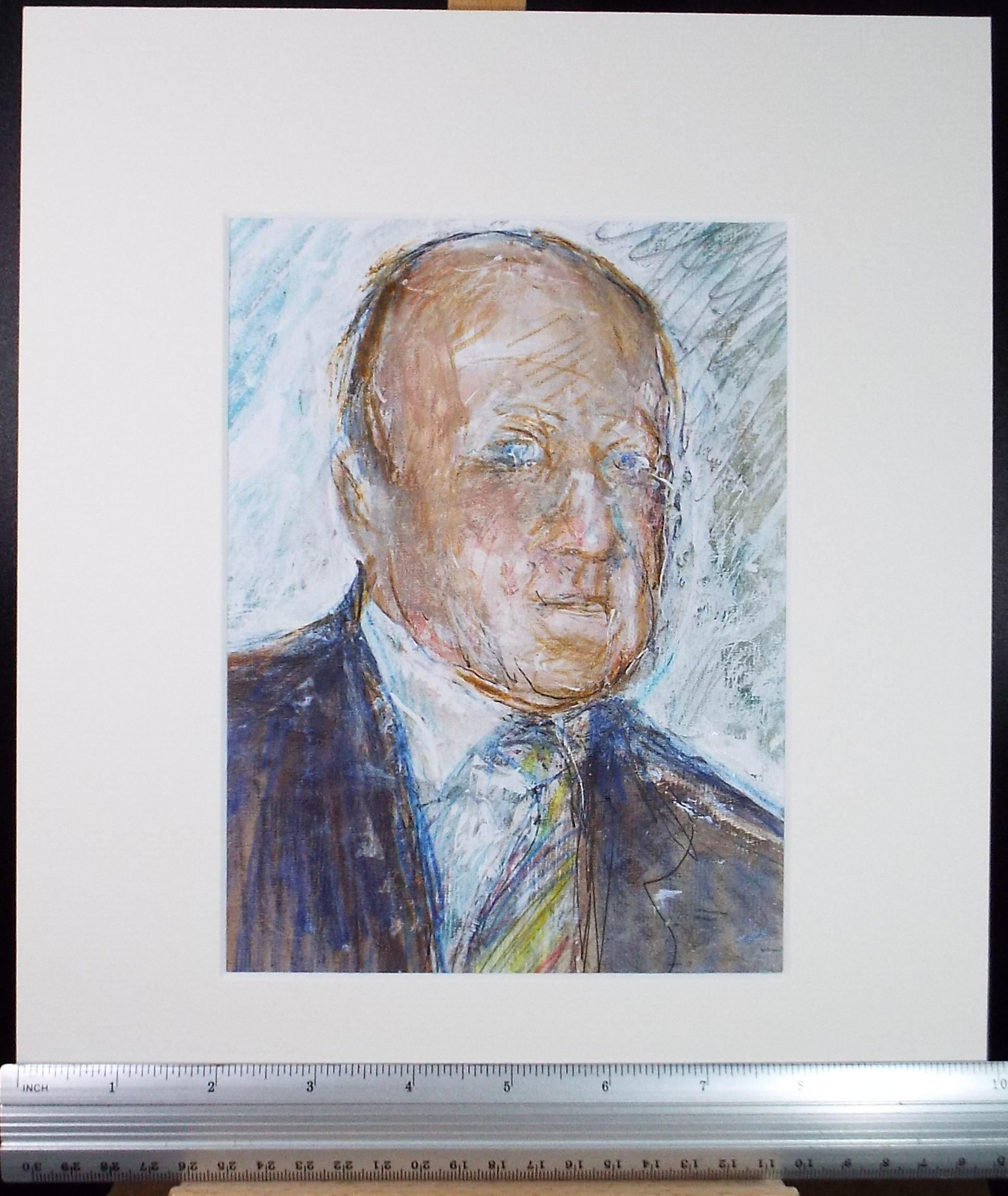 Original mixed media,'Portrait of a man', circa 1990's, John Gilbey Bowles (1929-2011)