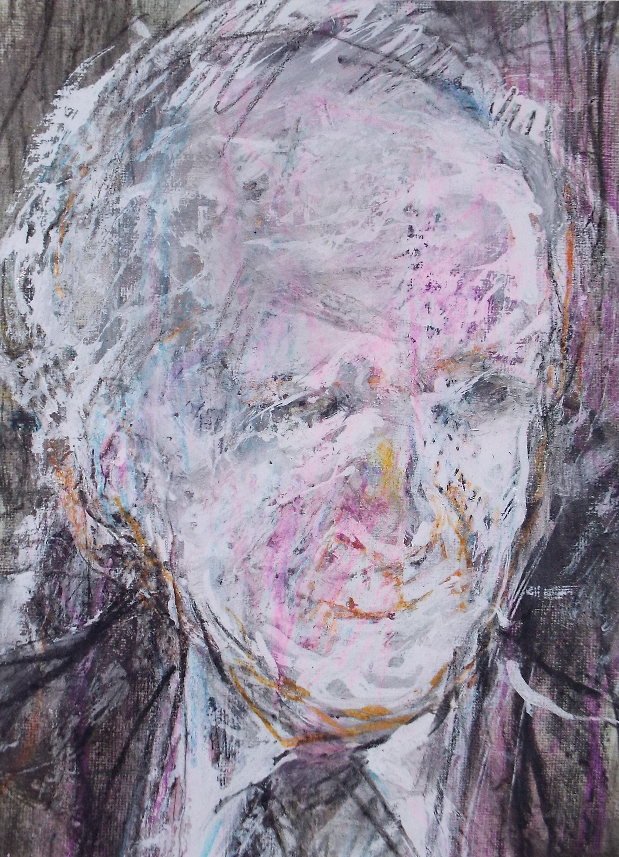 Original mixed media,'Portrait of a man', circa 1990's, John Gilbey Bowles (1929-2011)