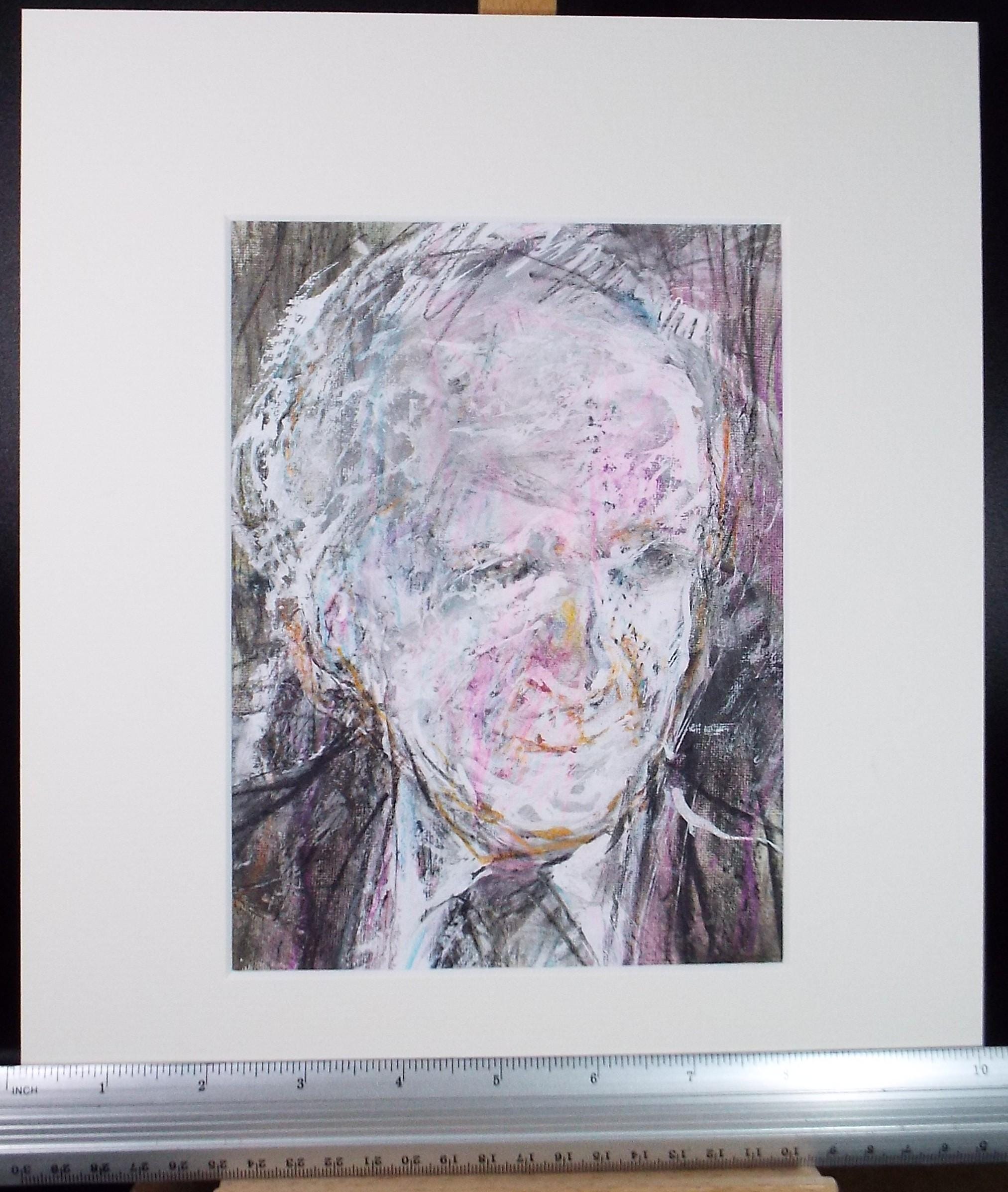 Original mixed media,'Portrait of a man', circa 1990's, John Gilbey Bowles (1929-2011)