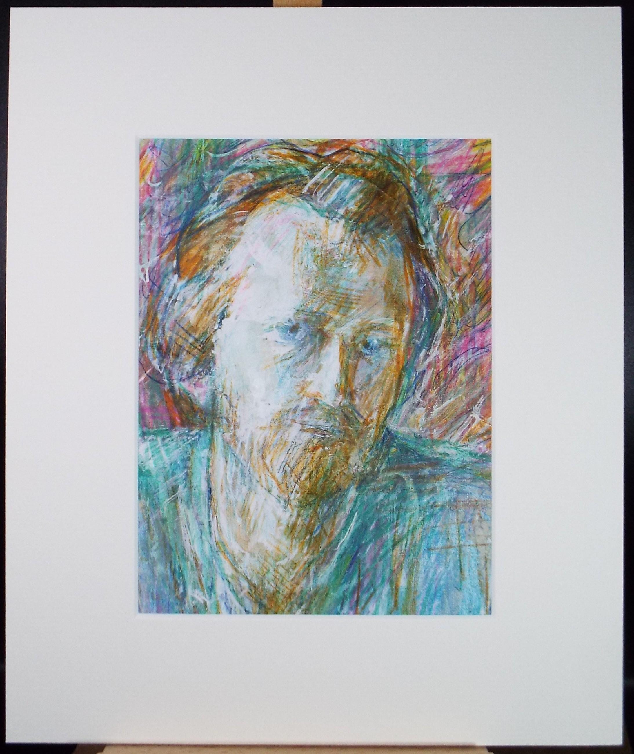 Original mixed media,'Portrait of a man', circa 1990's, John Gilbey Bowles (1929-2011)