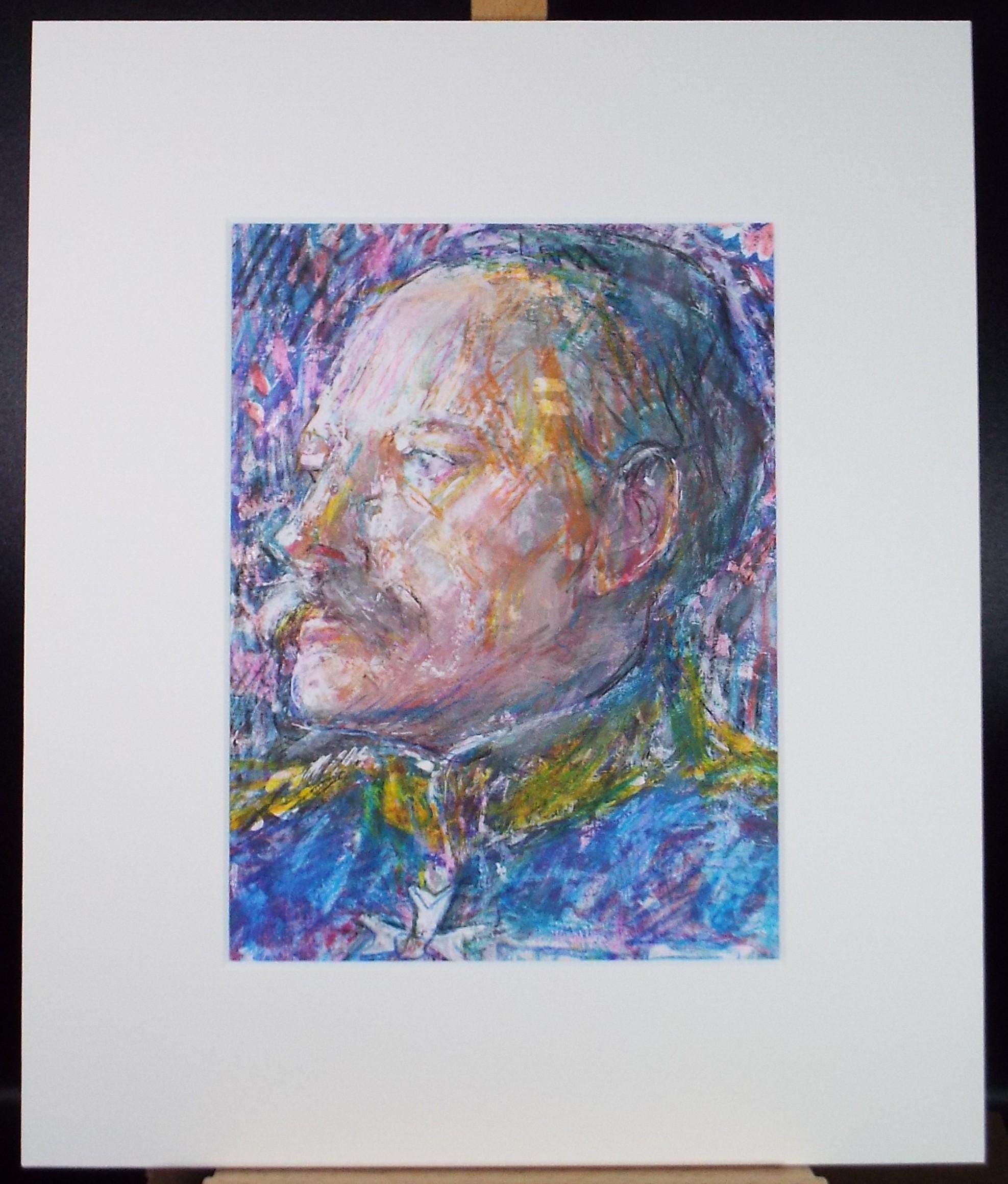 Original mixed media,'Portrait of a man', circa 1990's, John Gilbey Bowles (1929-2011)