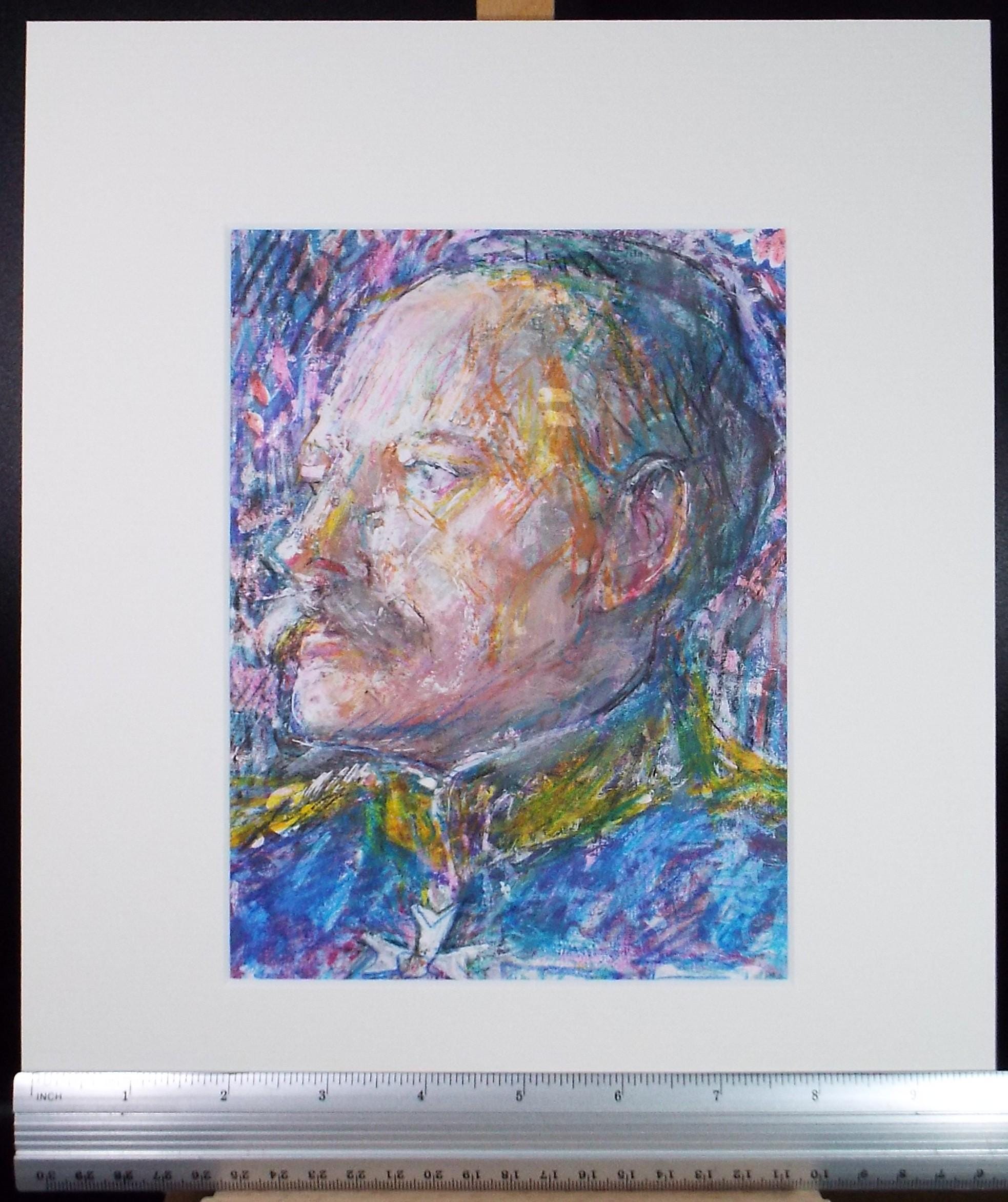 Original mixed media,'Portrait of a man', circa 1990's, John Gilbey Bowles (1929-2011)