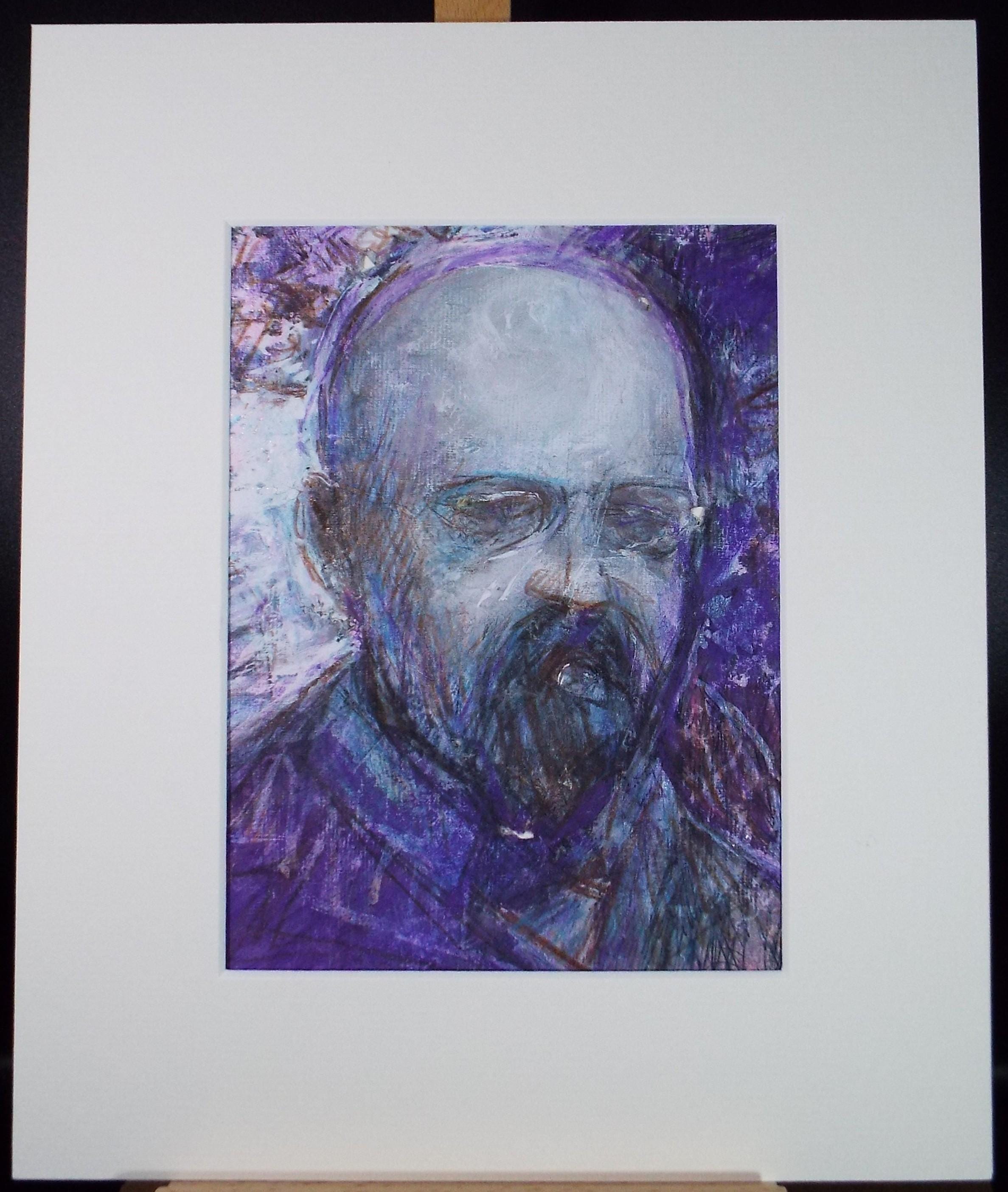 Original mixed media,'Portrait of a man', circa 1990's, John Gilbey Bowles (1929-2011)