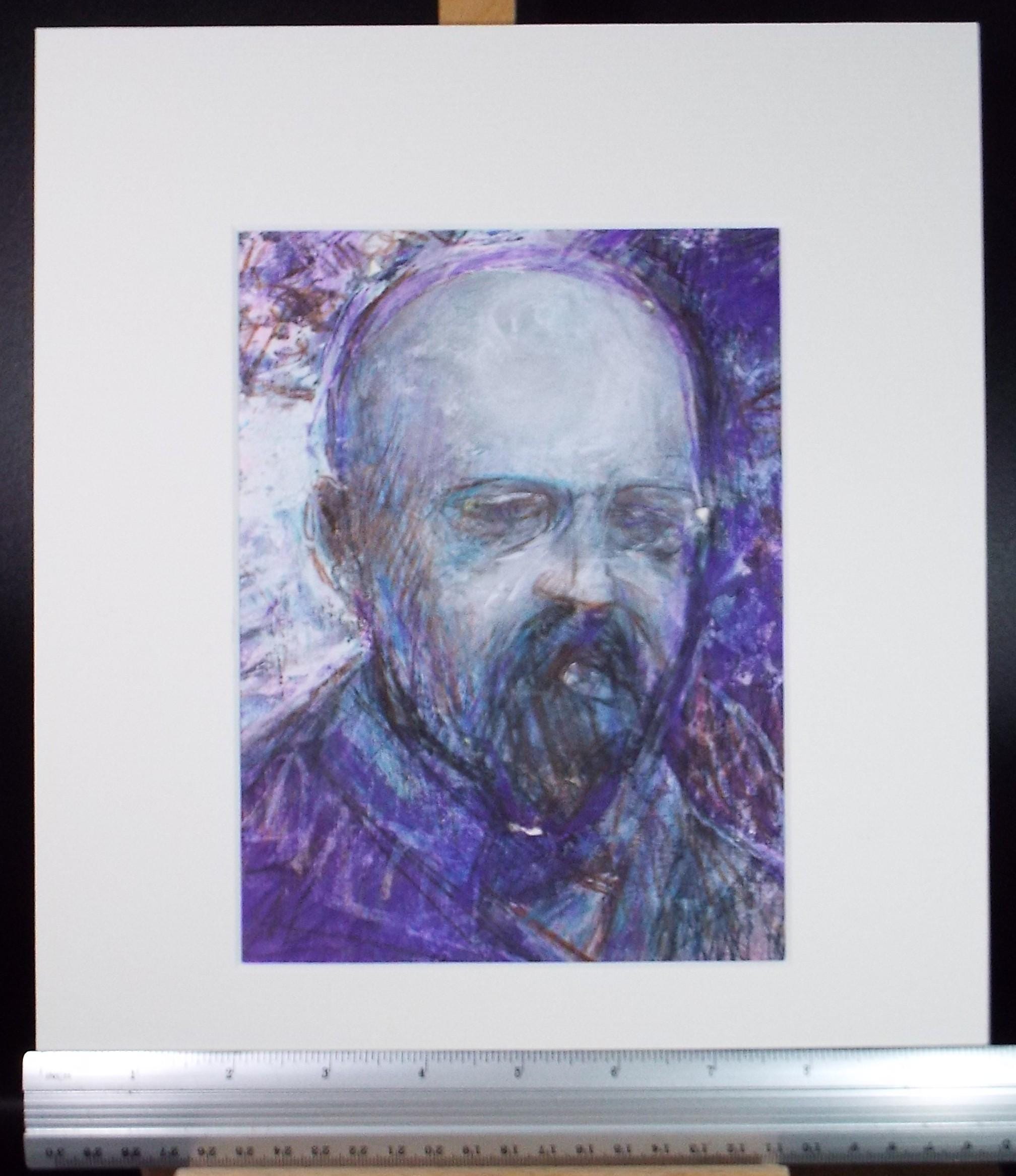 Original mixed media,'Portrait of a man', circa 1990's, John Gilbey Bowles (1929-2011)