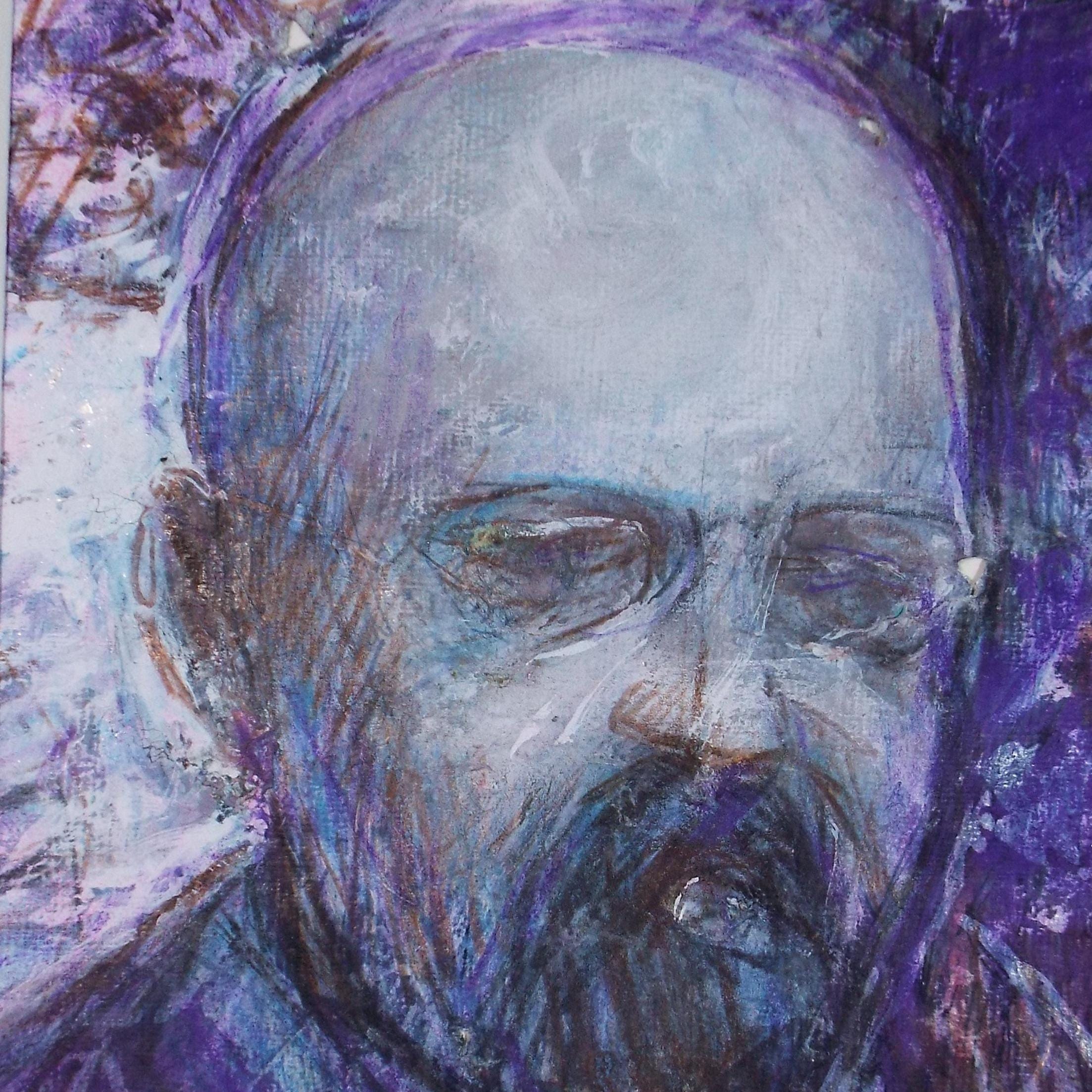 Original mixed media,'Portrait of a man', circa 1990's, John Gilbey Bowles (1929-2011)