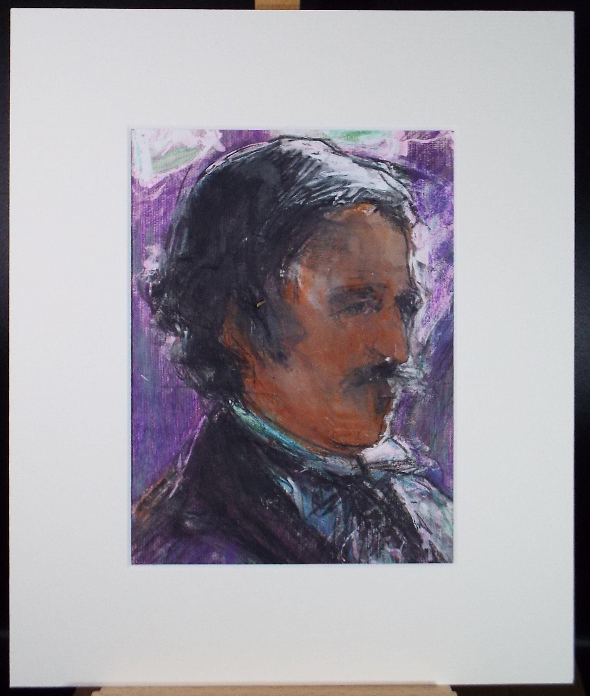 Original mixed media,'Portrait of a man', circa 1990's, John Gilbey Bowles (1929-2011)