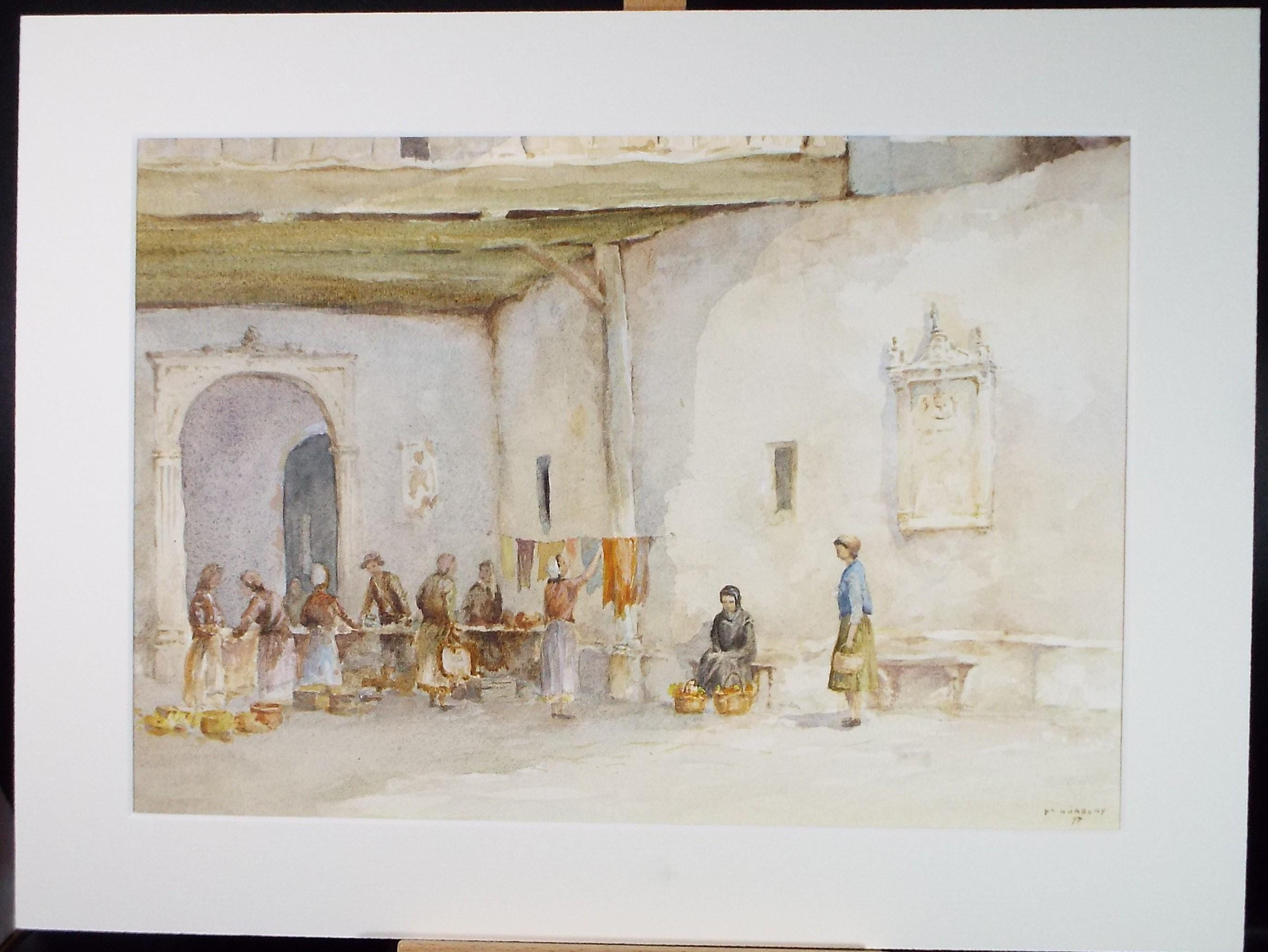 Original Watercolour, 'Spanish Market', P K Norbury, Dated (19)77