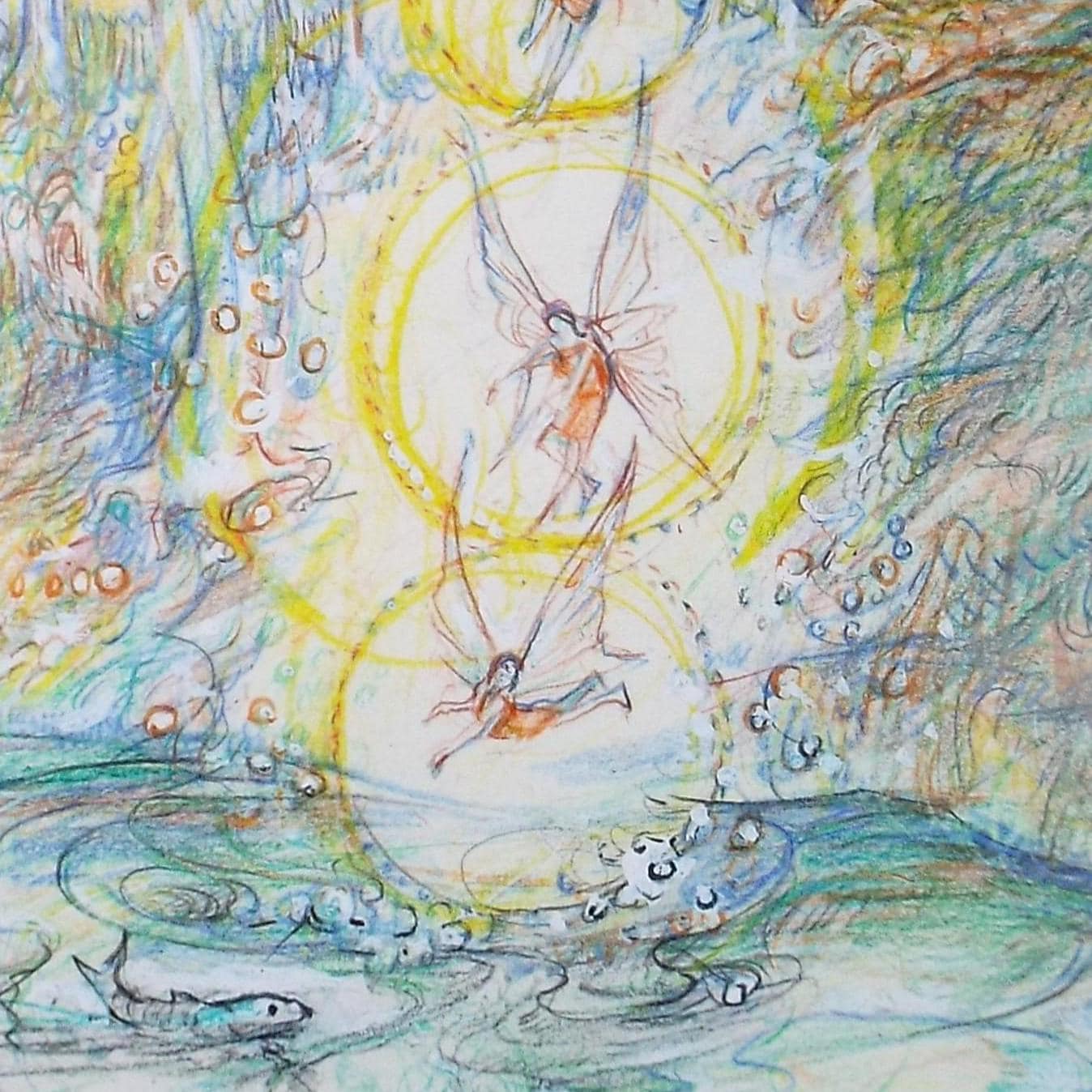 Original coloured pencil & Gouache,'A fairy pool', 2005, John Gilbey Bowles (1929-2011)