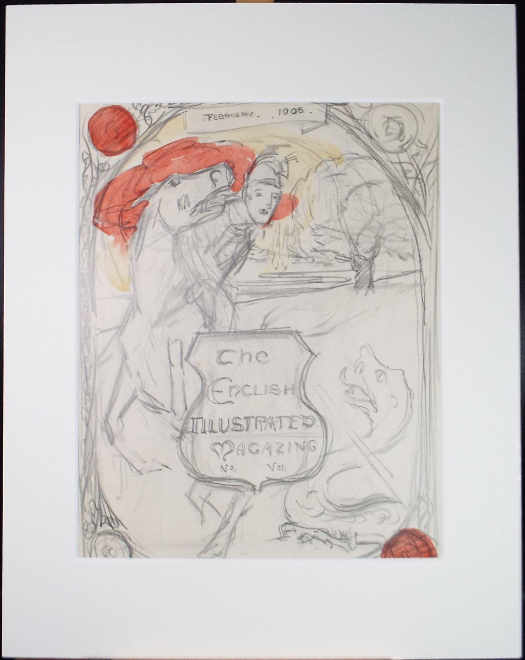 Original Pencil Sketch,'Cover for the English Illustrated Magazine', Circa 1906