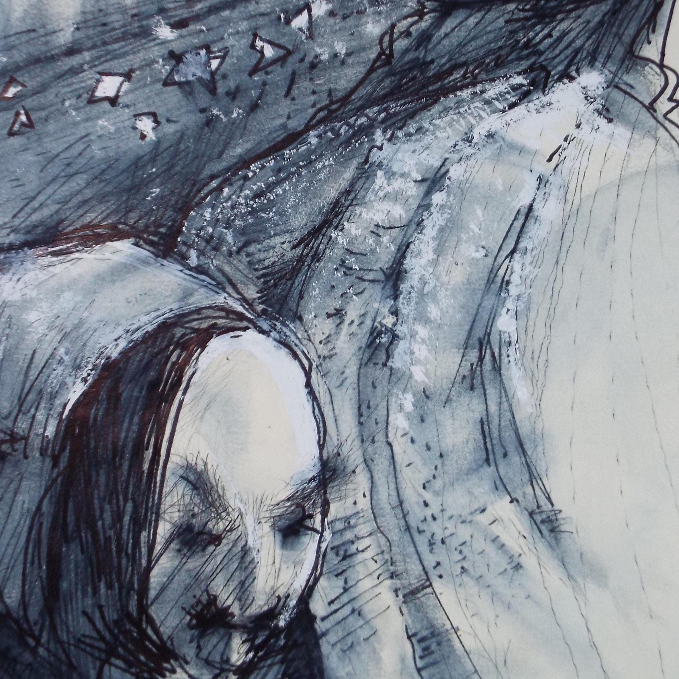 Original Mixed Media, 'Cloaked figures', John Gilbey Bowles (1929-2011), Circa 1990's