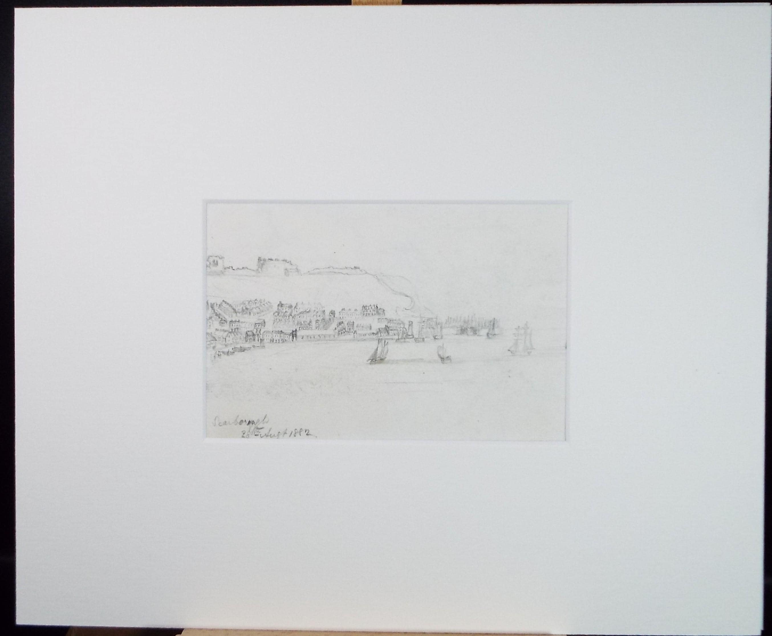 Original Pencil Drawing, 'Scarborough', Dated 1882, Artist Unknown