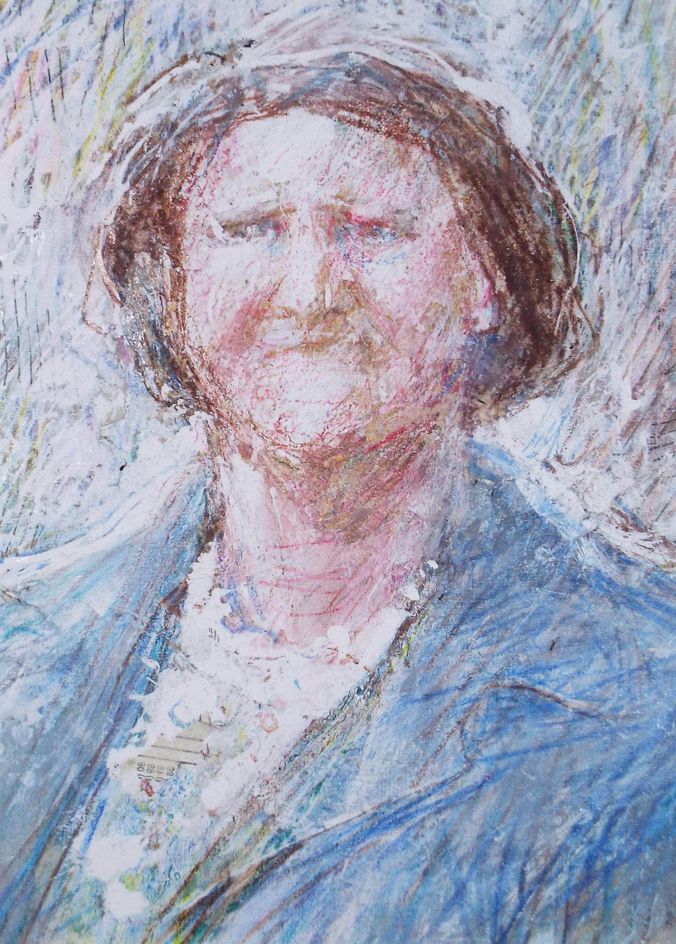 Original mixed media,'Portrait of a Woman', circa 1990's, John Gilbey Bowles (1929-2011)