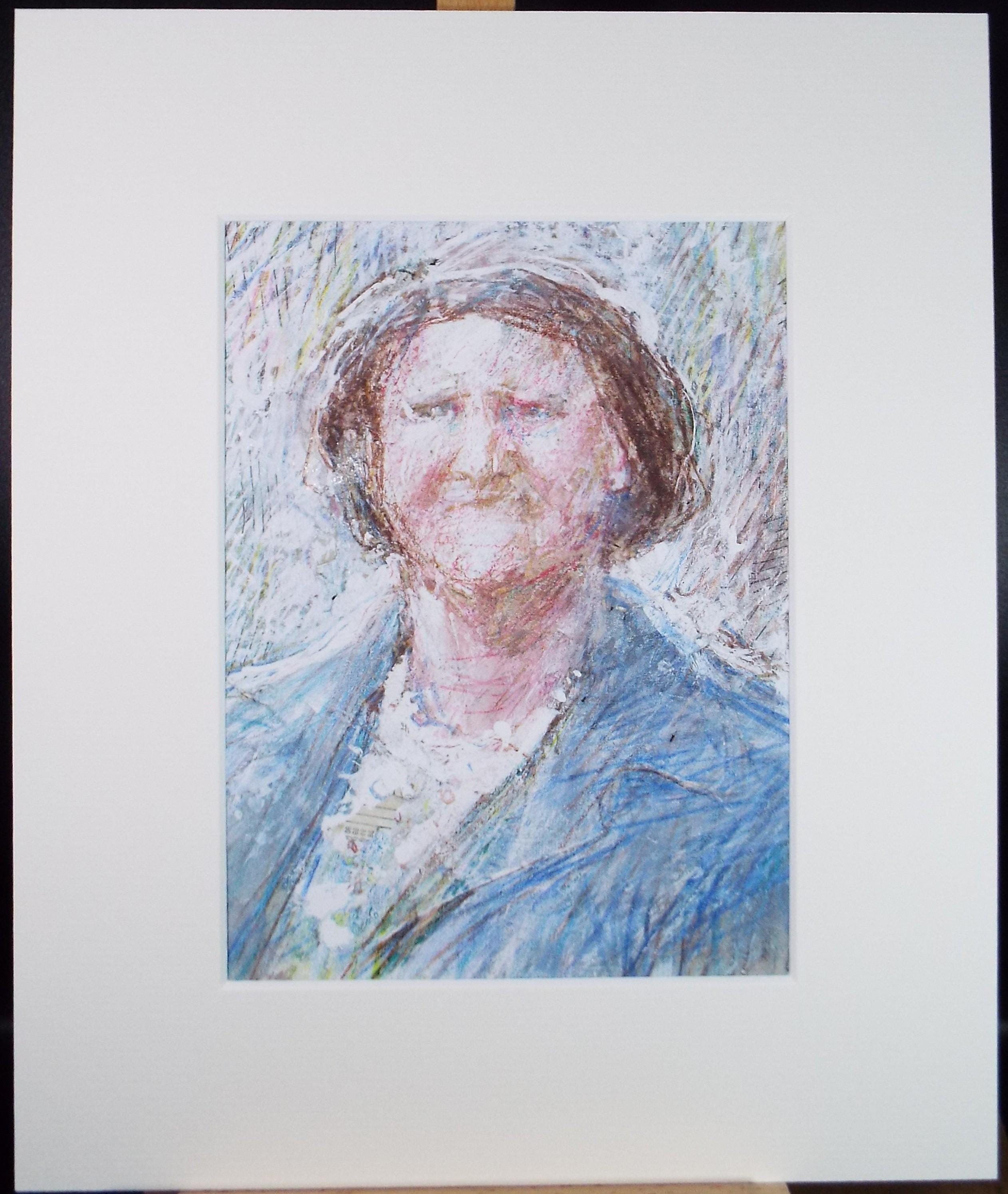 Original mixed media,'Portrait of a Woman', circa 1990's, John Gilbey Bowles (1929-2011)