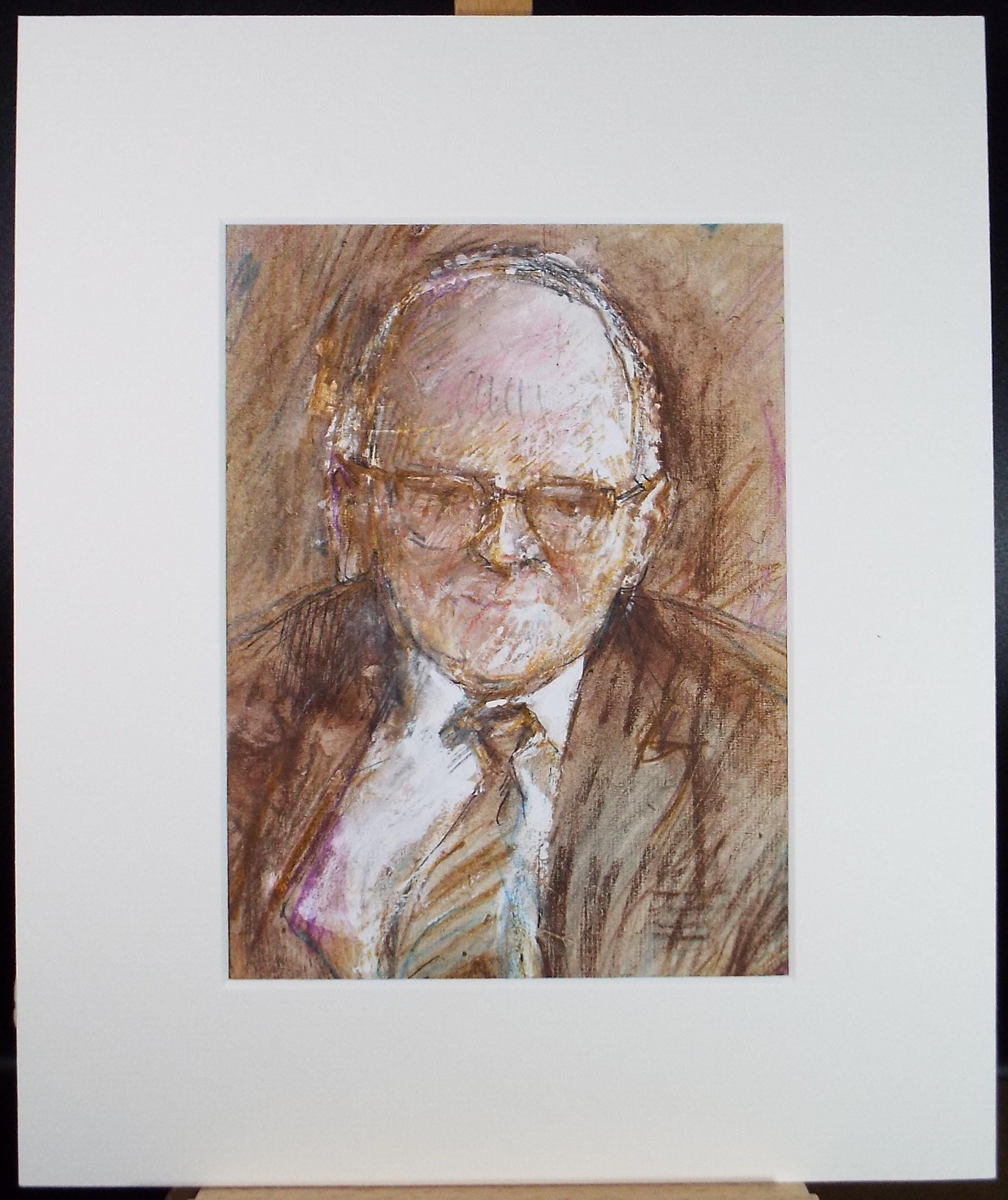 Original mixed media,'Portrait of a man', circa 1990's, John Gilbey Bowles (1929-2011)