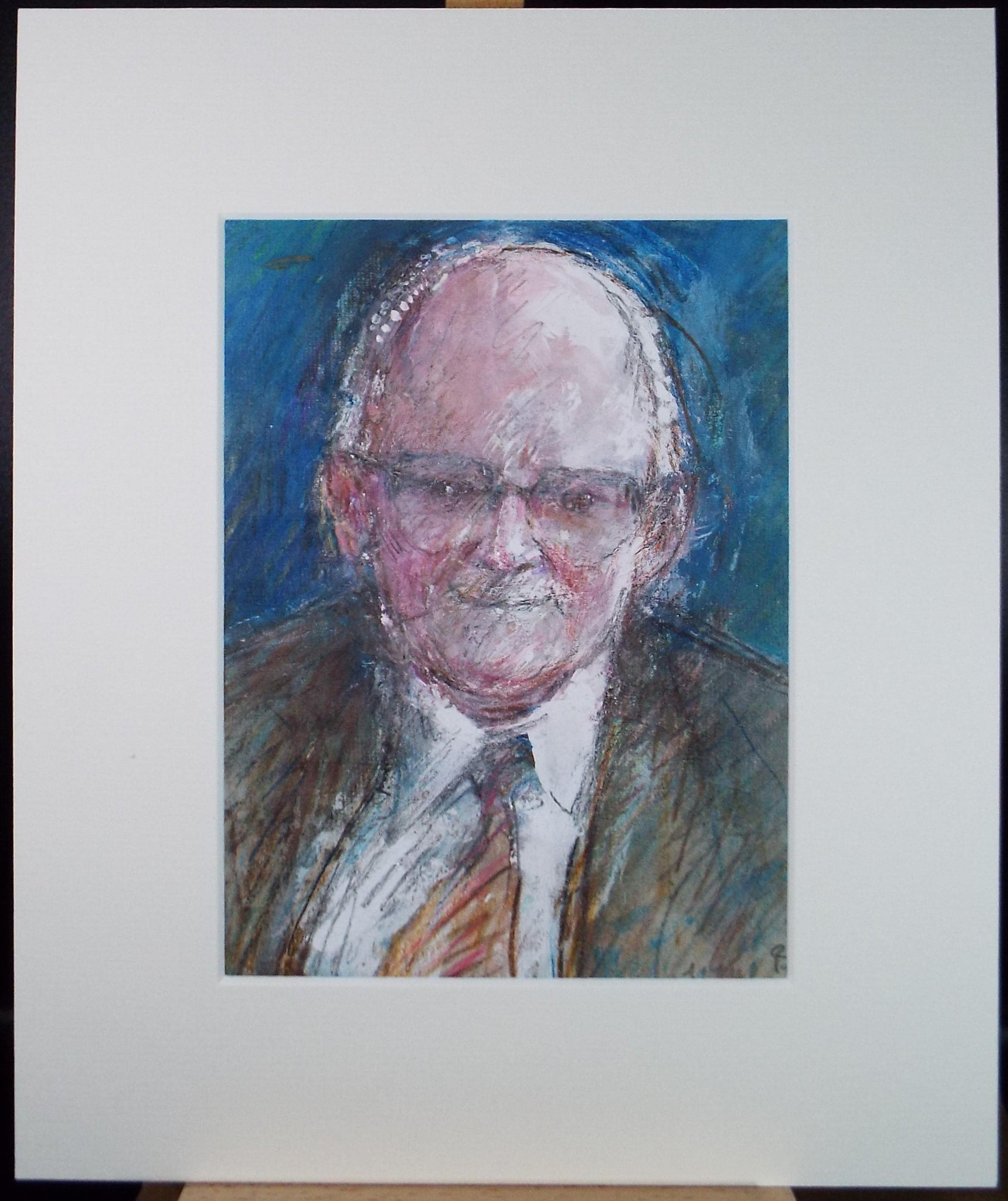 Original mixed media,'Portrait of a man', circa 1990's, John Gilbey Bowles (1929-2011)