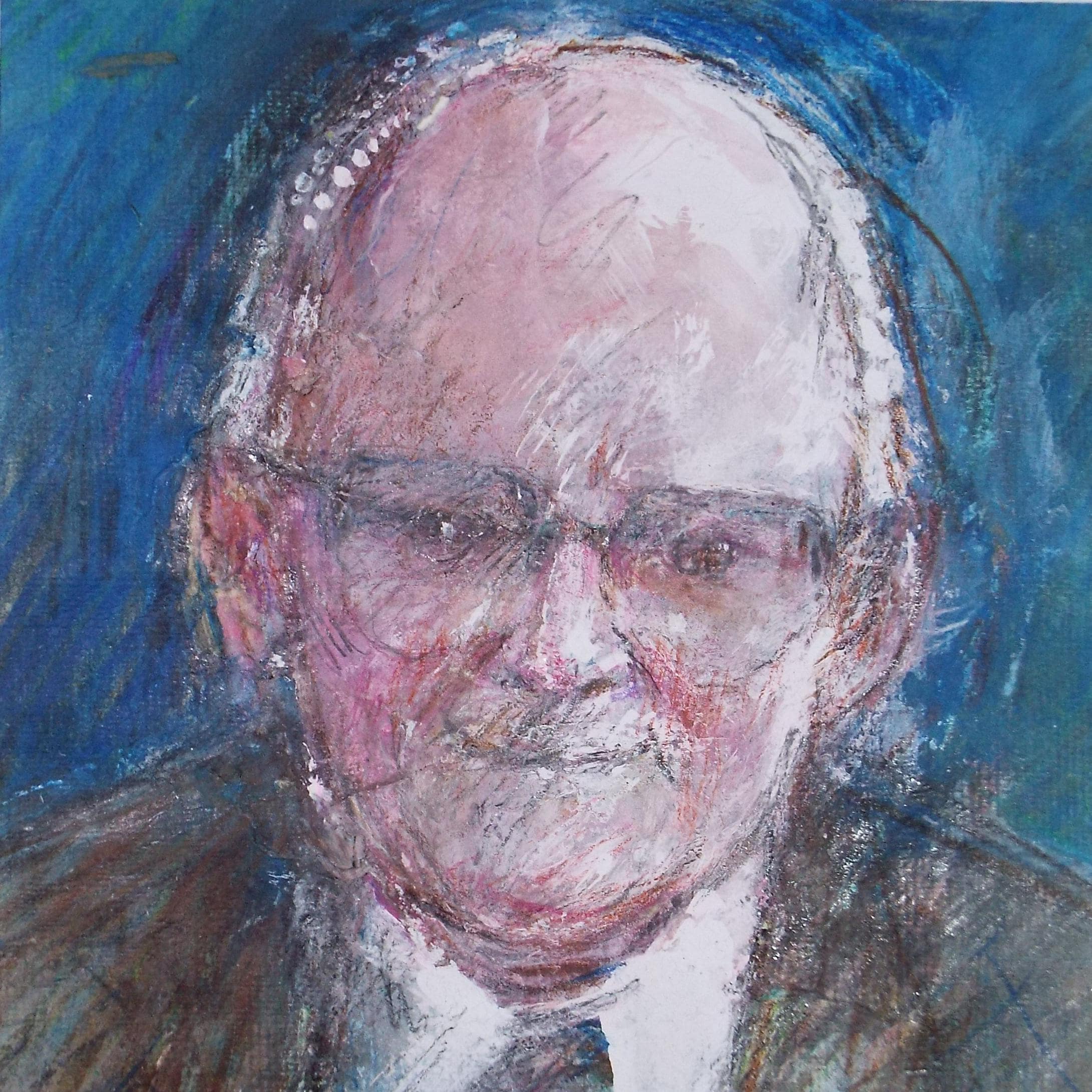 Original mixed media,'Portrait of a man', circa 1990's, John Gilbey Bowles (1929-2011)