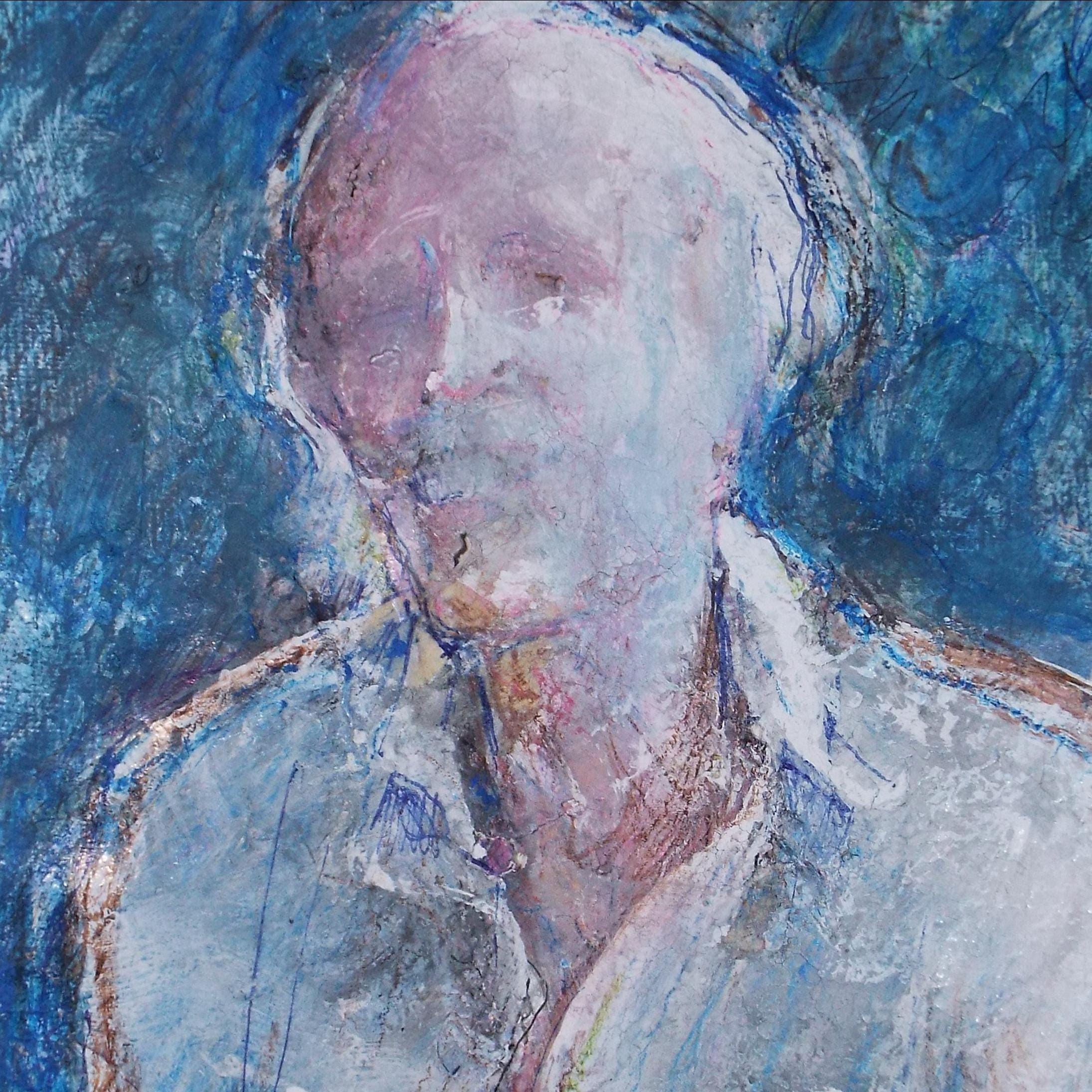 Original mixed media,'Portrait of a man', circa 1990's, John Gilbey Bowles (1929-2011)