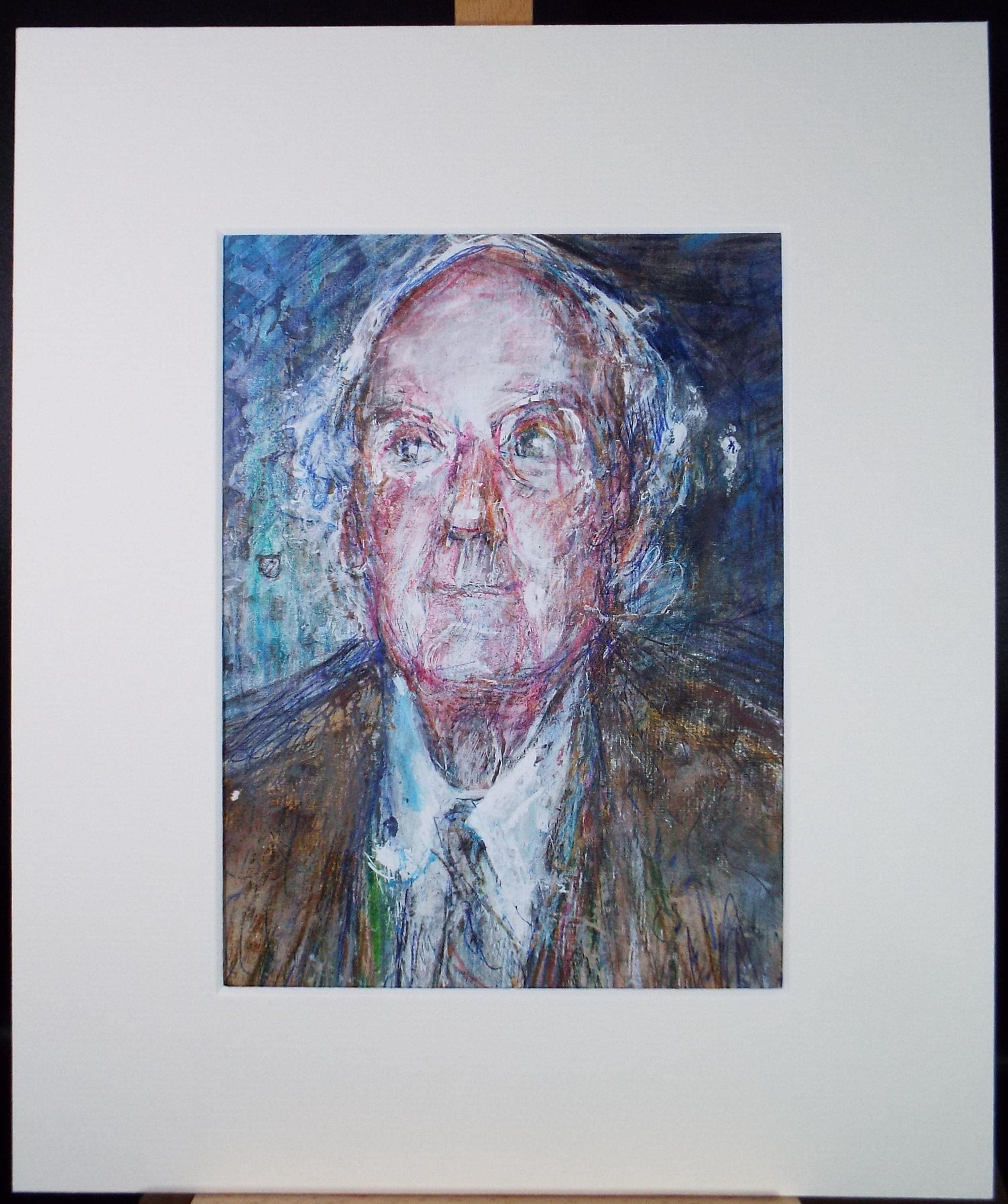 Original mixed media,'Portrait of a Man', circa 1990's, John Gilbey Bowles (1929-2011)