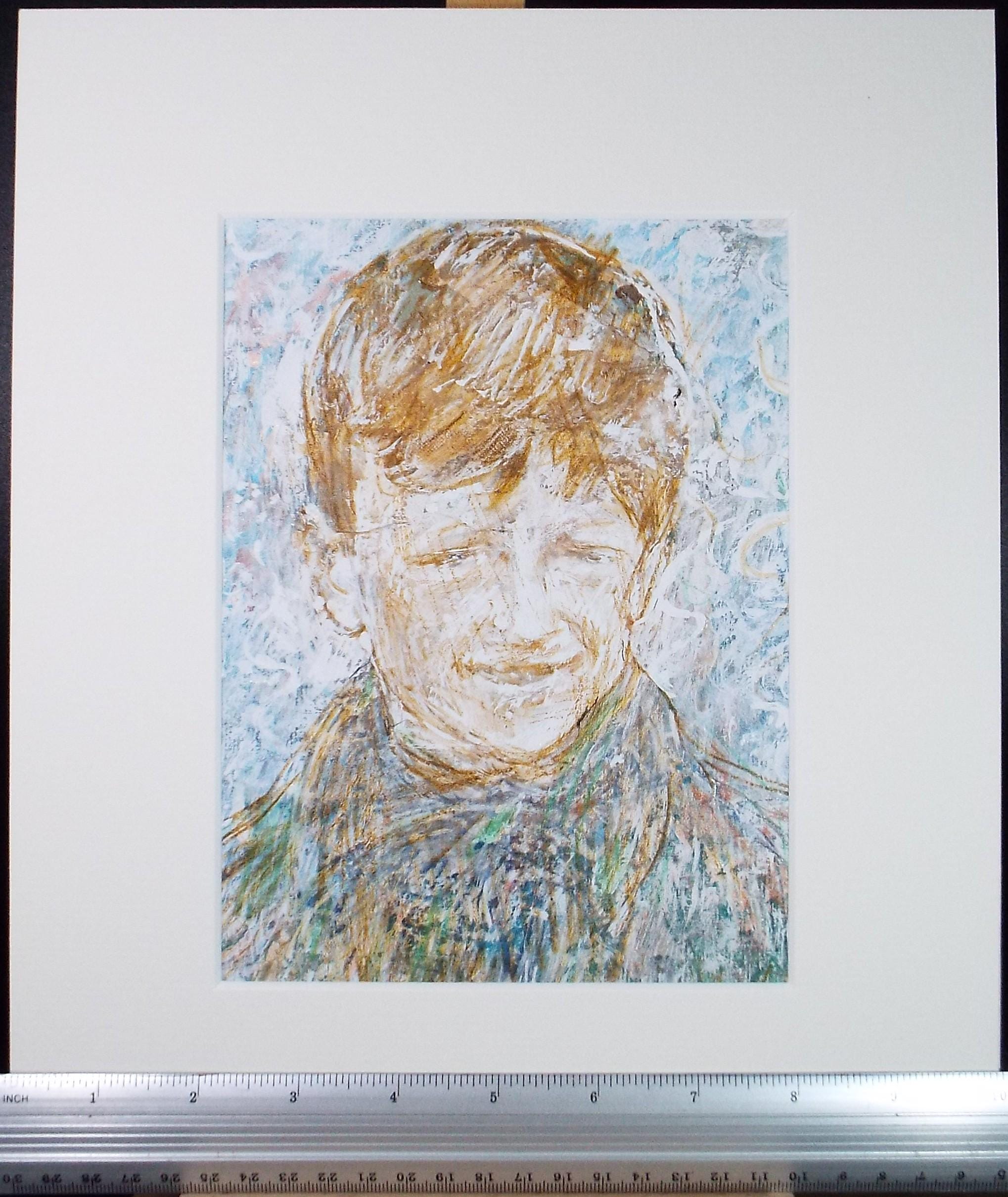 Original mixed media,'Portrait of a boy', circa 1990's, John Gilbey Bowles (1929-2011)