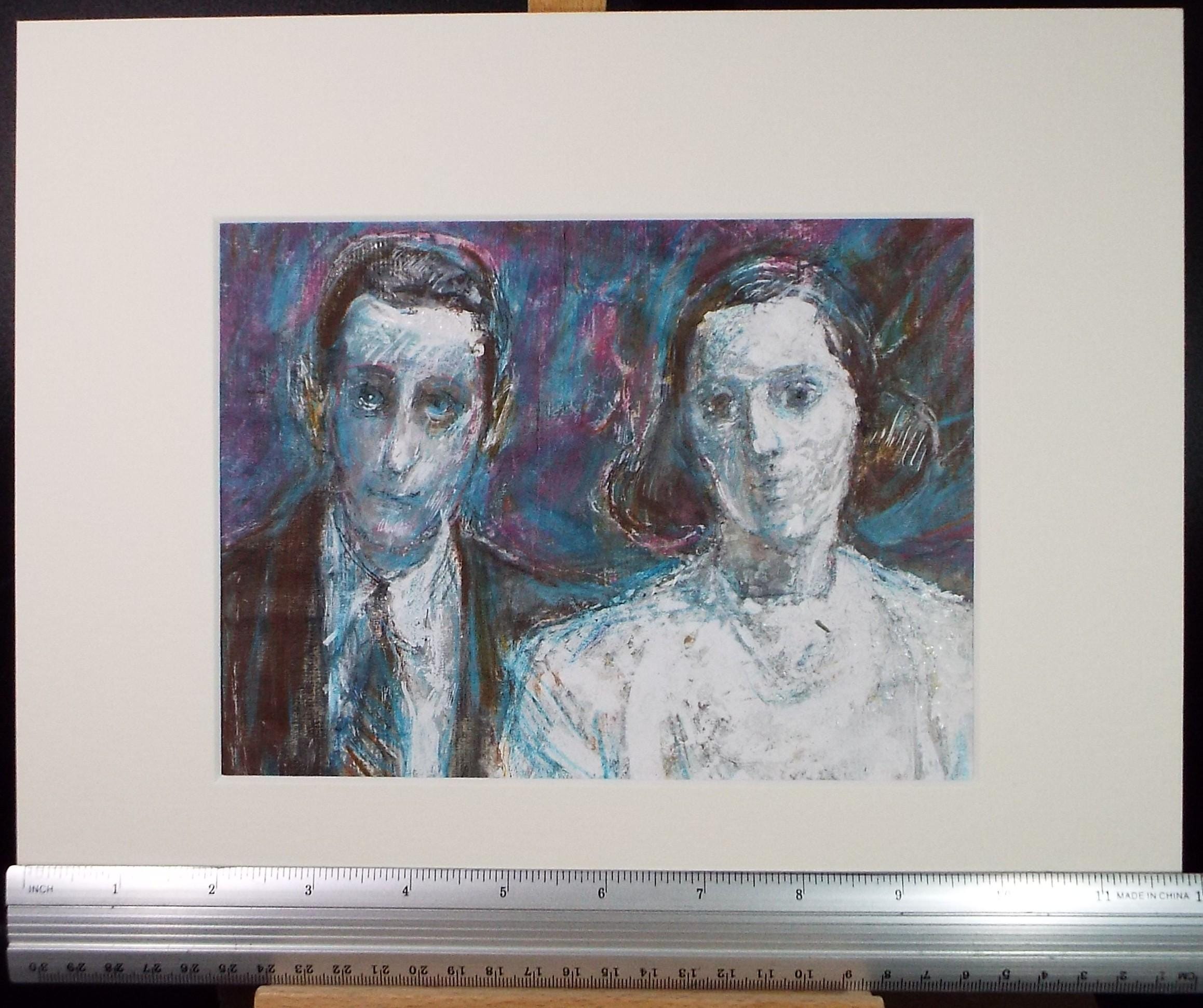 Original mixed media,'Man & Woman', circa 1990's, John Gilbey Bowles (1929-2011)