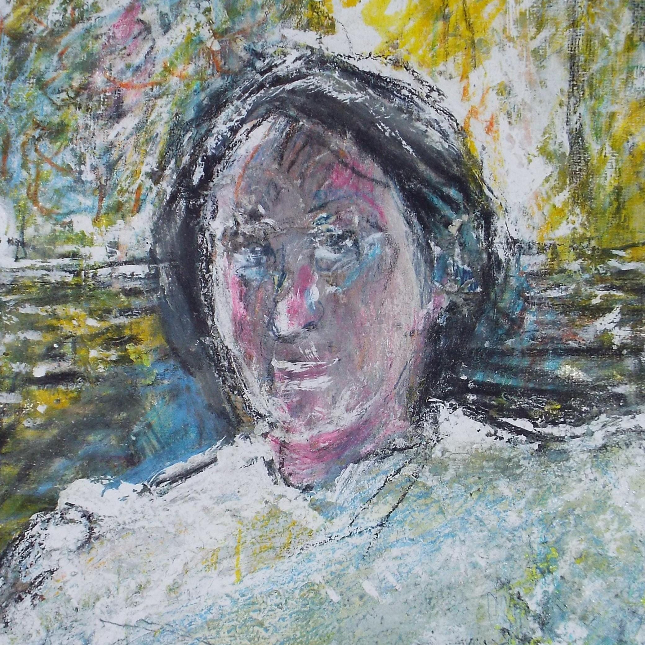 Original mixed media,'Portrait of a woman', circa 1990's, John Gilbey Bowles (1929-2011)