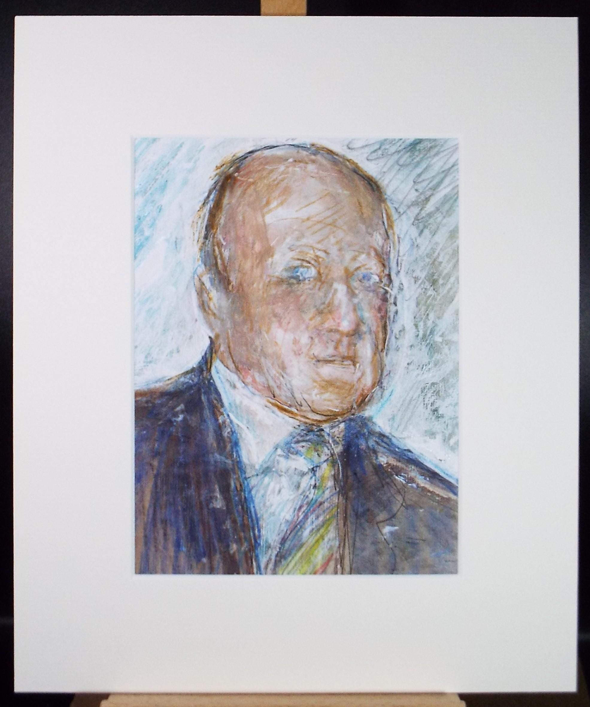 Original mixed media,'Portrait of a man', circa 1990's, John Gilbey Bowles (1929-2011)