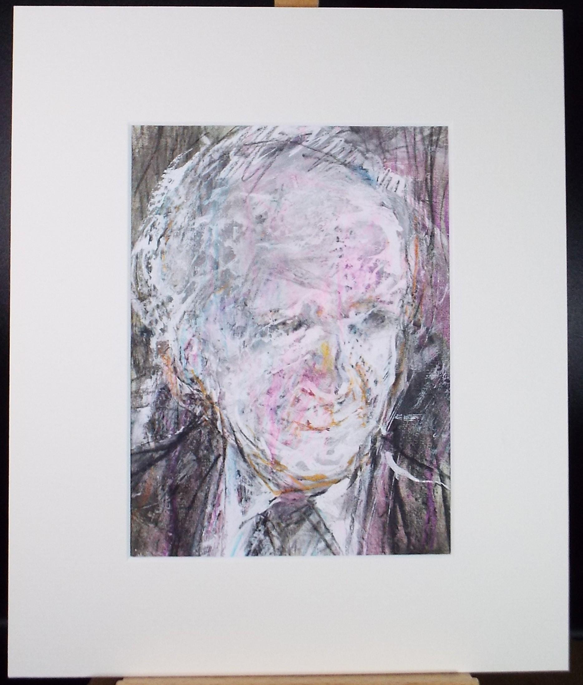 Original mixed media,'Portrait of a man', circa 1990's, John Gilbey Bowles (1929-2011)