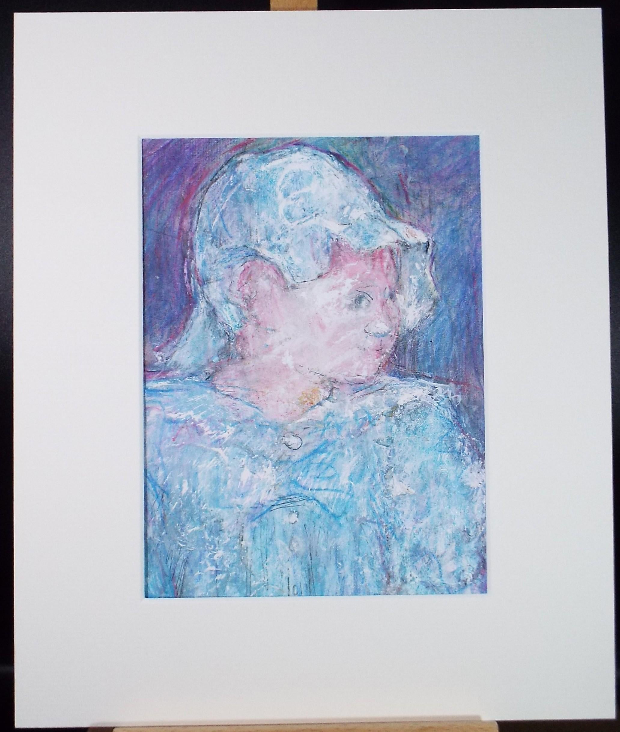 Original mixed media,'Portrait of a child', circa 1990's, John Gilbey Bowles (1929-2011)