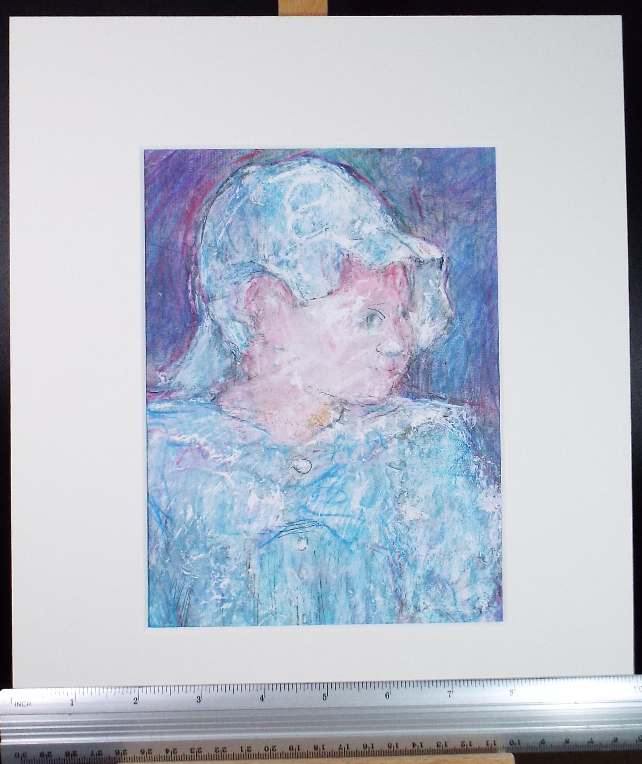 Original mixed media,'Portrait of a child', circa 1990's, John Gilbey Bowles (1929-2011)