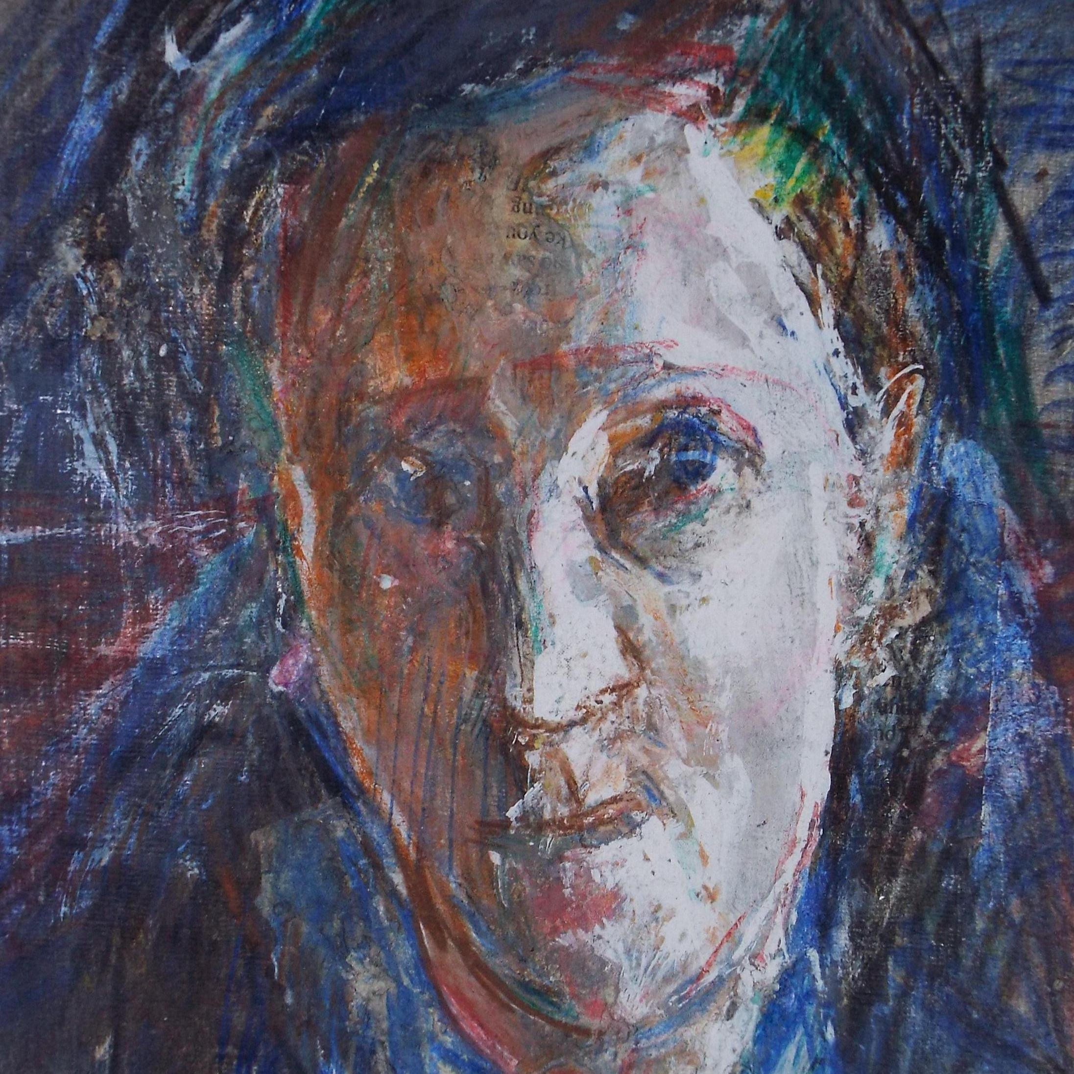 Original mixed media,'Portrait of a man', circa 1990's, John Gilbey Bowles (1929-2011)