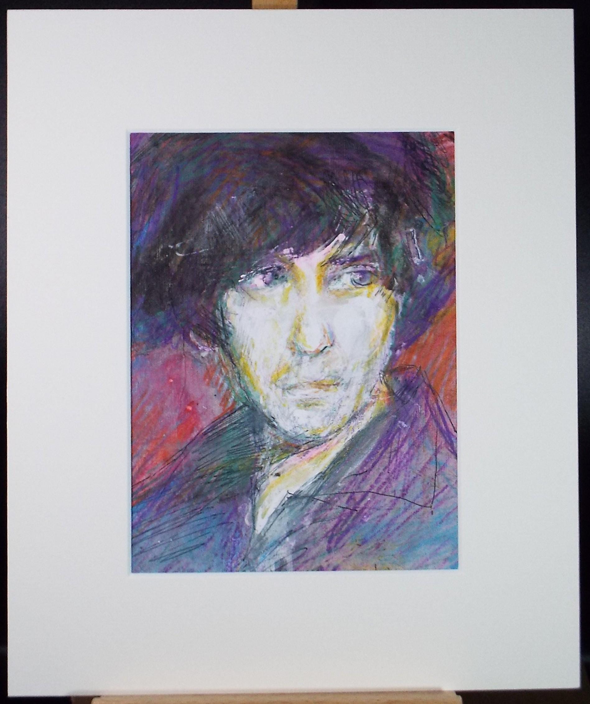 Original mixed media,'Portrait of a man', circa 1990's, John Gilbey Bowles (1929-2011)
