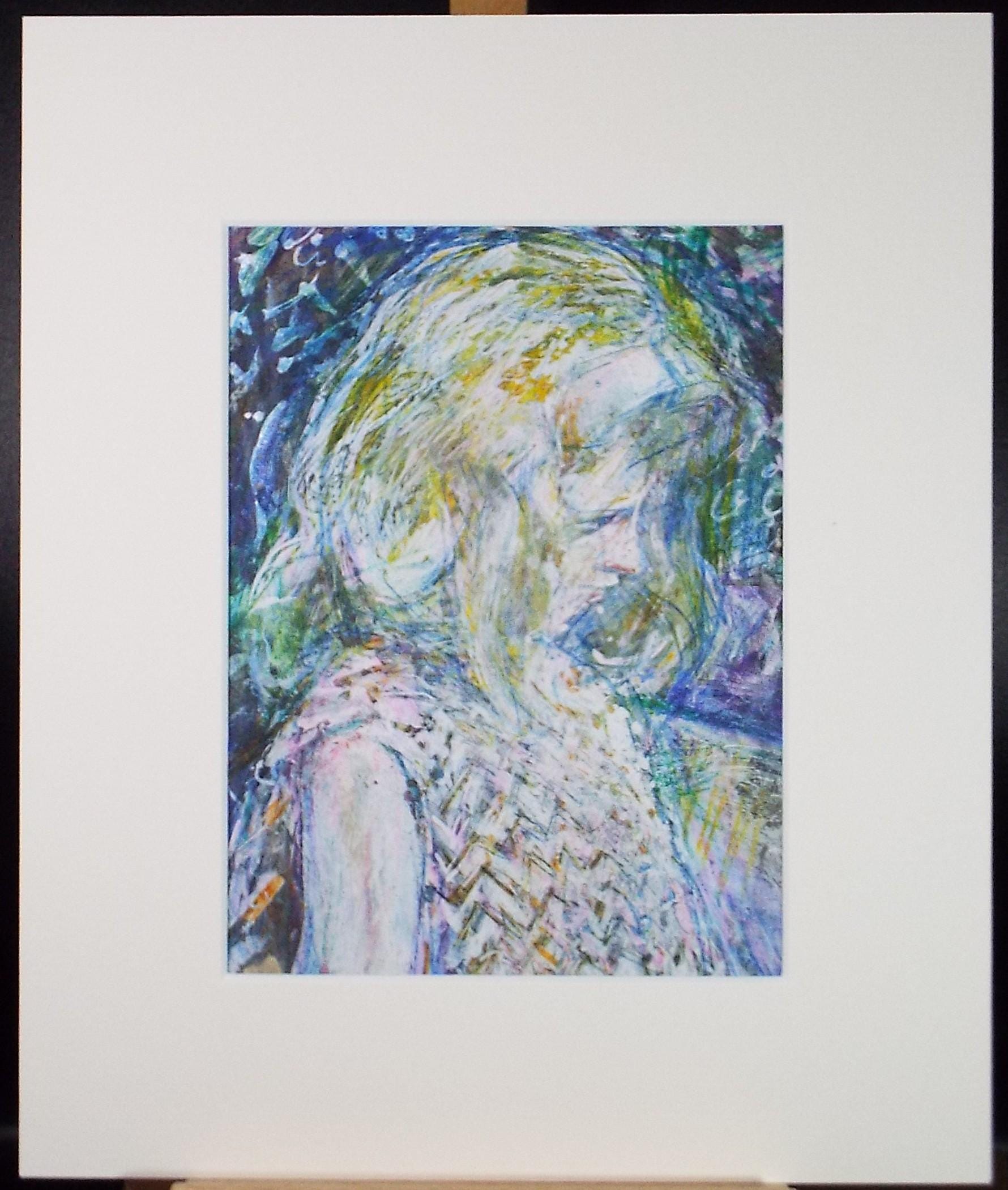 Original mixed media,'Portrait of a girl', circa 1990's, John Gilbey Bowles (1929-2011)