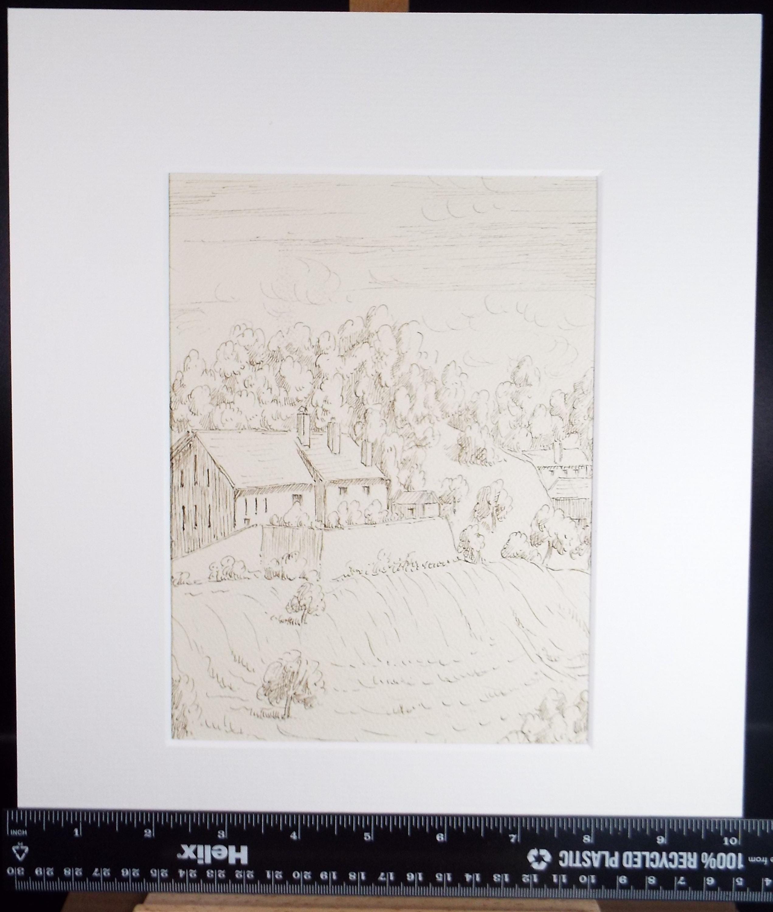 Original pen & Ink drawing, 'Vaud', Cicely Glyn de Beers (1891-1973), Dated 1956