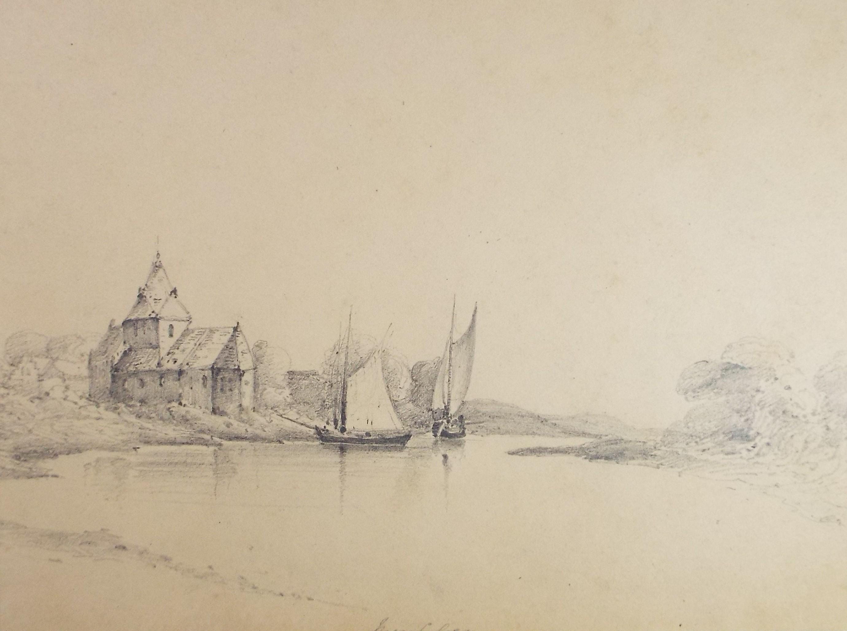 Pencil Drawing,'Near Cologne', Mid 19th Century, Unknown Artist