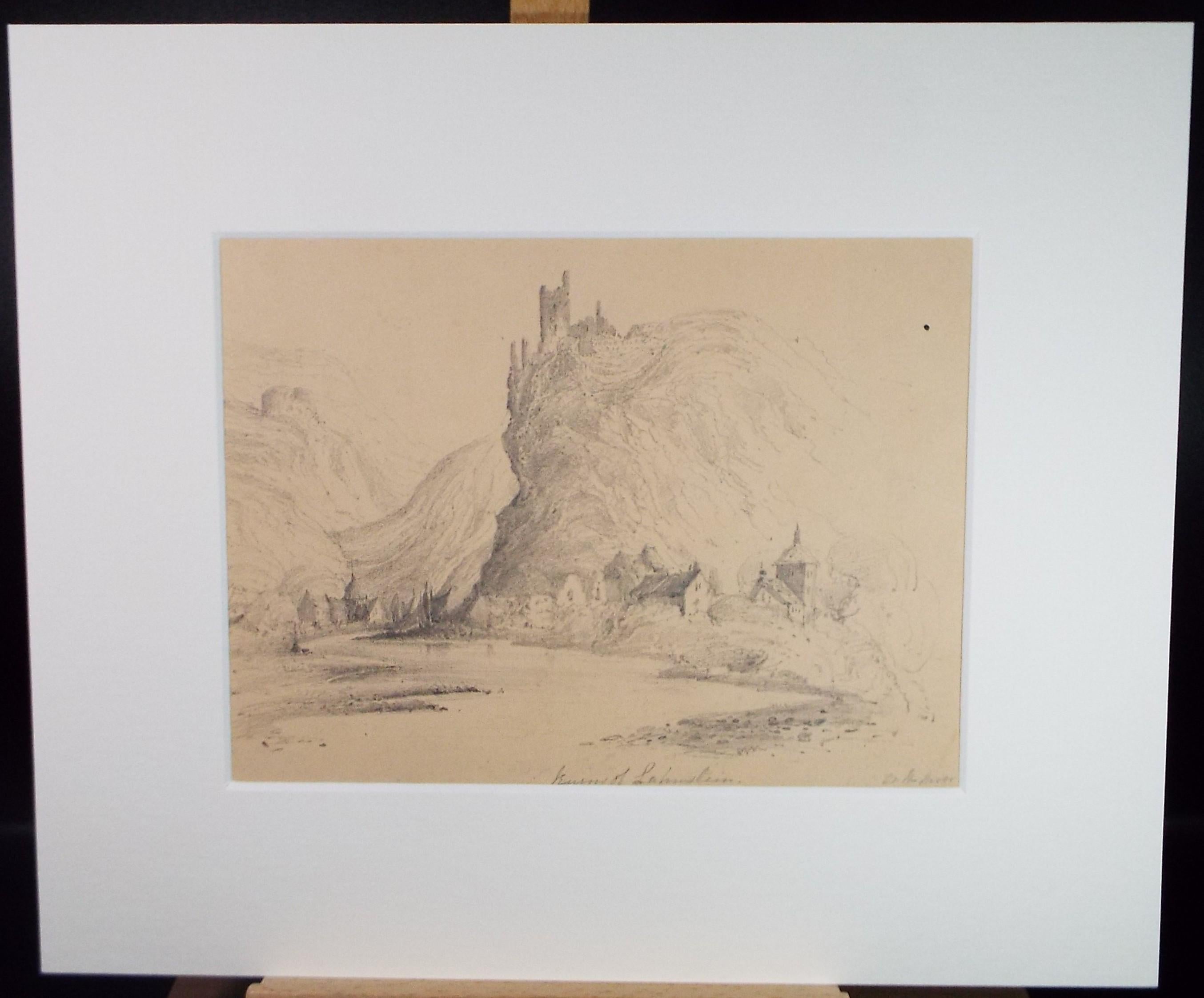 Pencil Drawing,'Lahnstein', Mid 19th Century, Unknown Artist