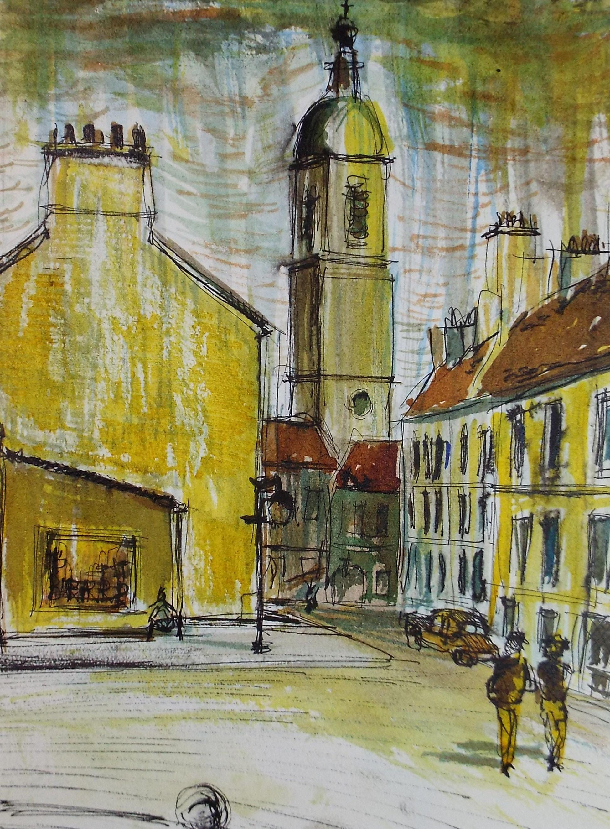 Original Watercolour, 'Street Scene', James Knight, circa 1980's