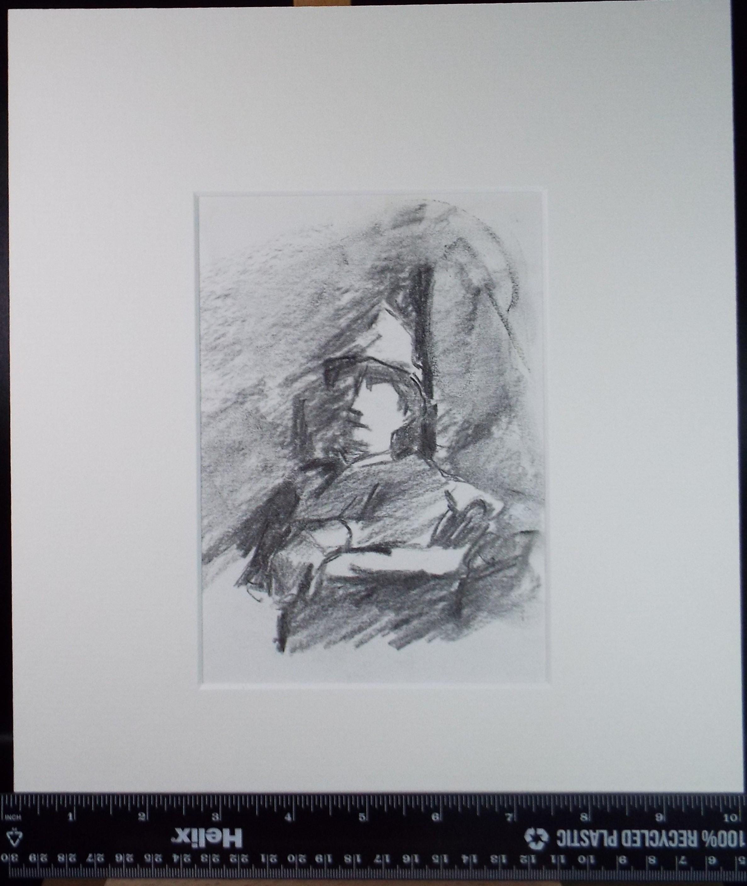 Original pencil Sketch,'Portrait of a Man', Pauline plummer (b1933)