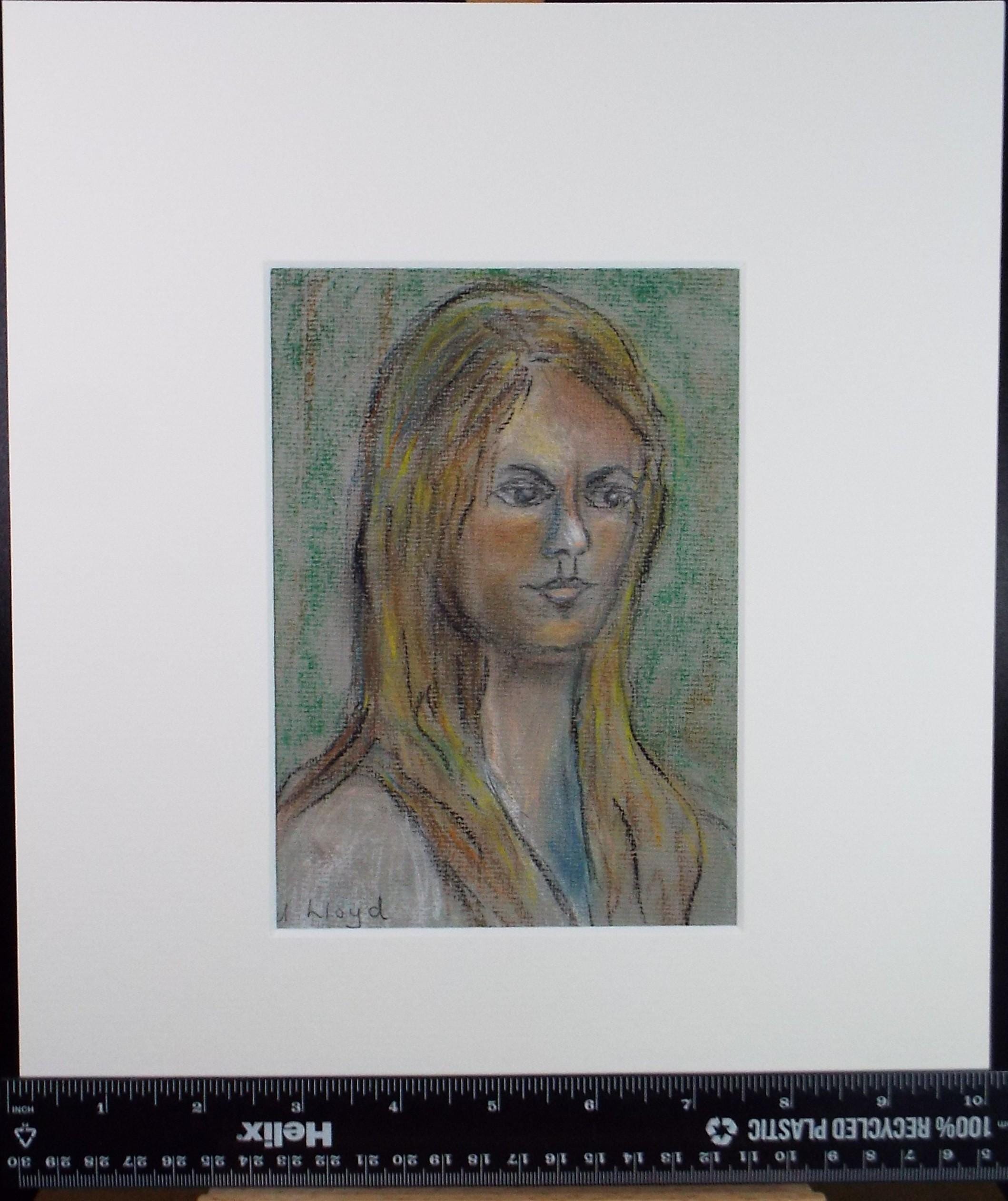 Original pastel drawing, 'Portrait of a Woman ', Circa 1980's,Annabel Lloyd