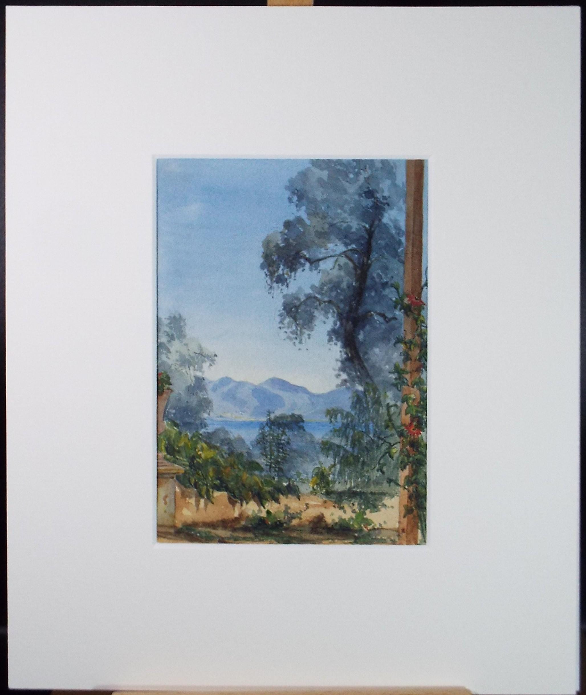 Original Watercolour, 'Italian Coast', Artist Unknown, Dated 1863