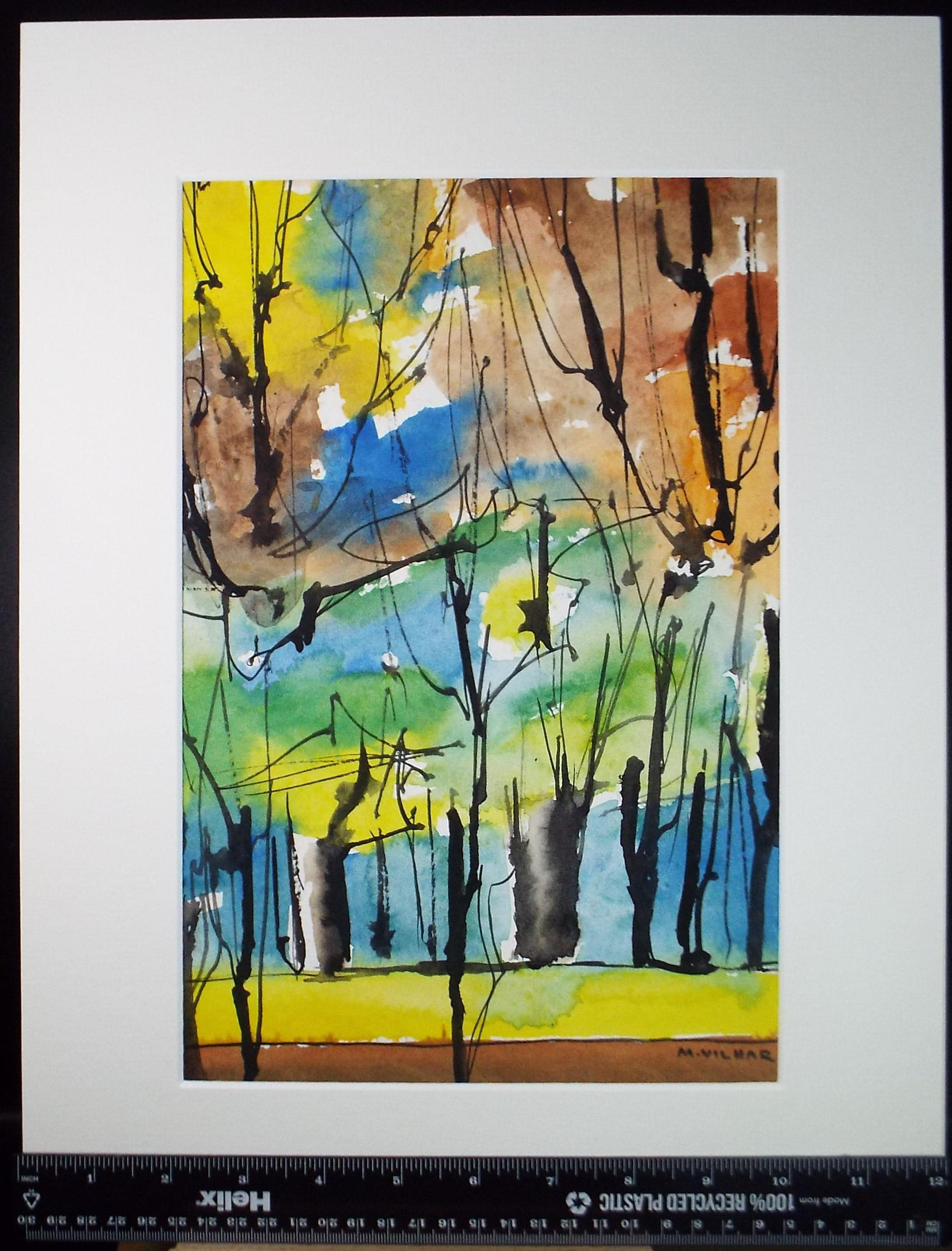 Original Watercolour, 'Woodland Study', Circa 1970's , M Vilhar