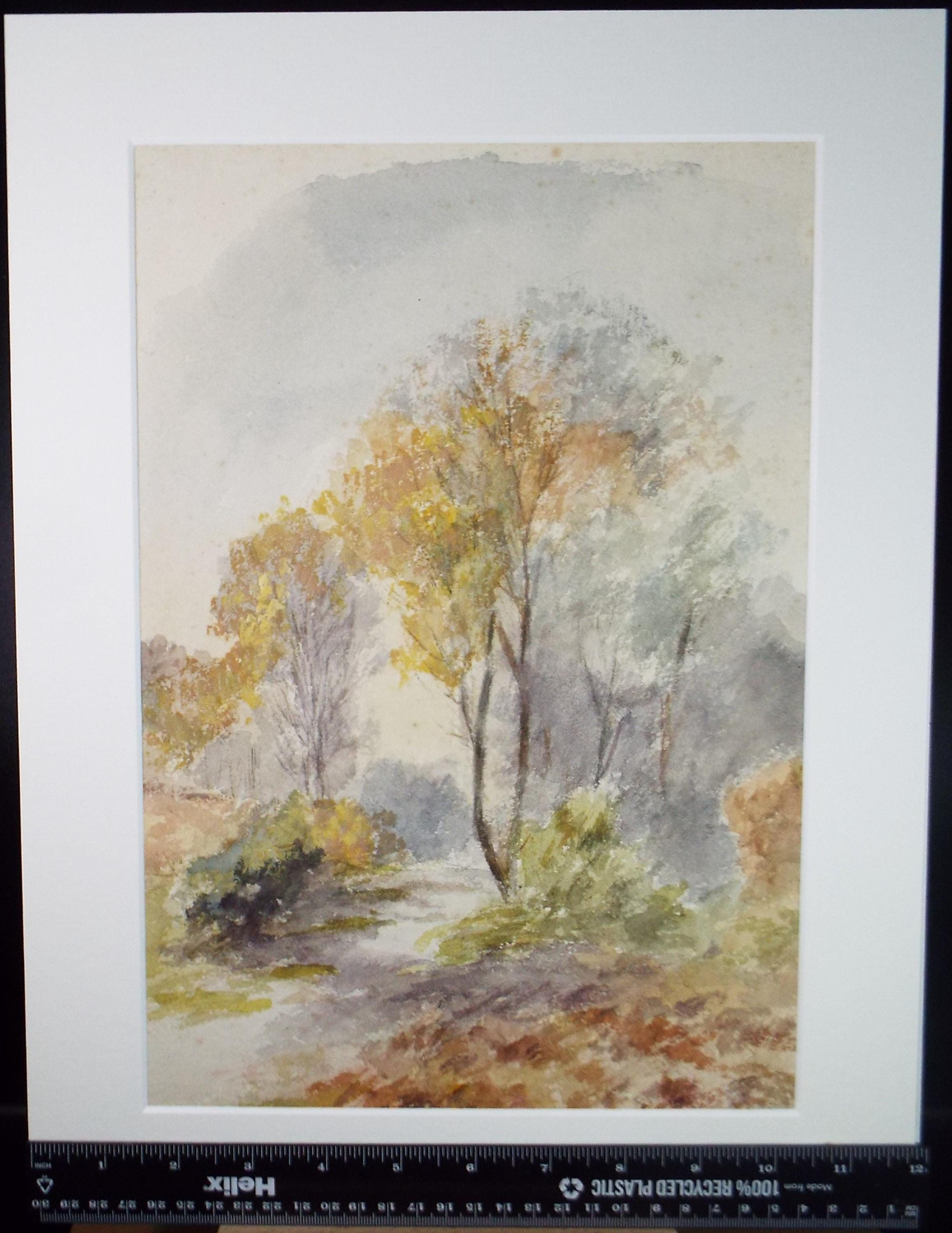 Original Watercolour, 'Autumn Landscape', circa 1900, Unknown Artist