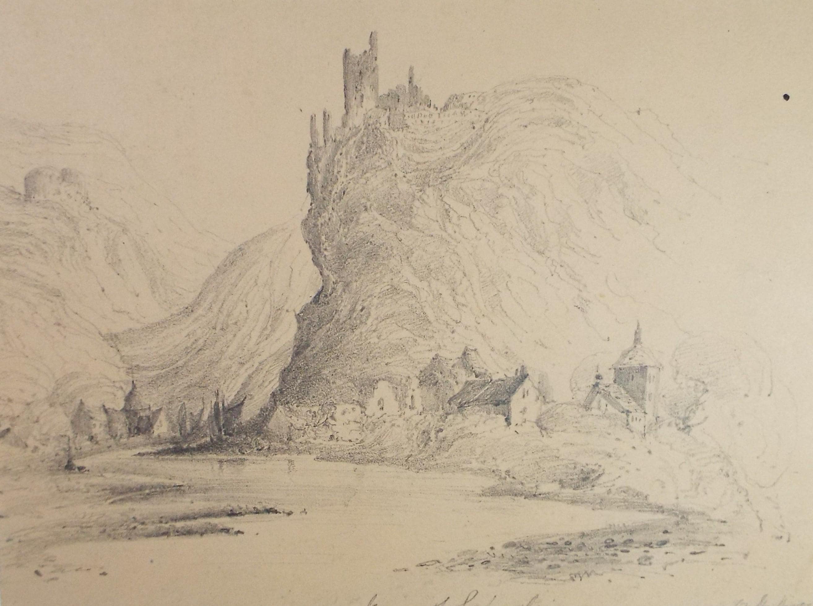 Pencil Drawing,'Lahnstein', Mid 19th Century, Unknown Artist