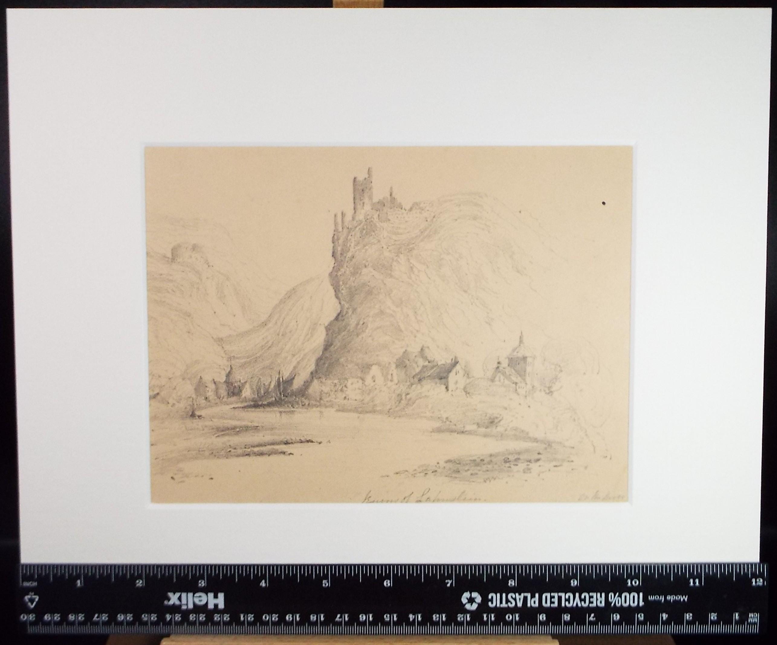 Pencil Drawing,'Lahnstein', Mid 19th Century, Unknown Artist