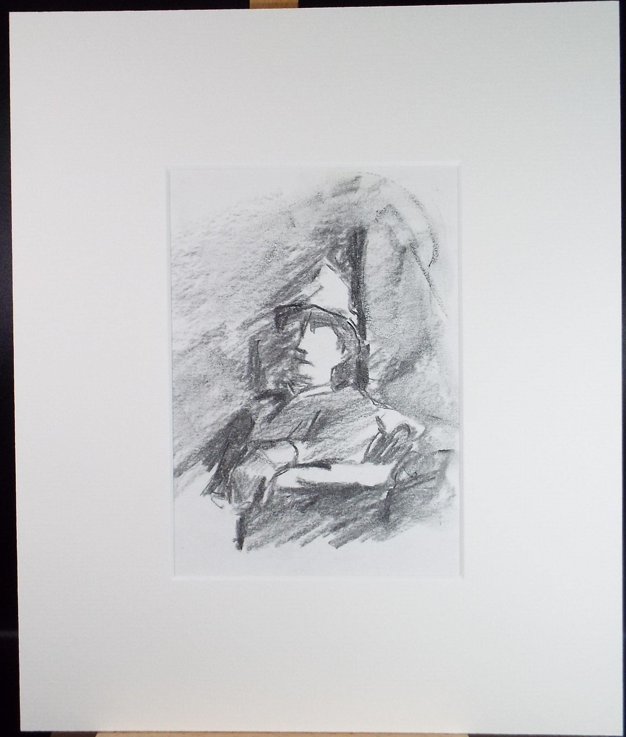 Original pencil Sketch,'Portrait of a Man', Pauline plummer (b1933)