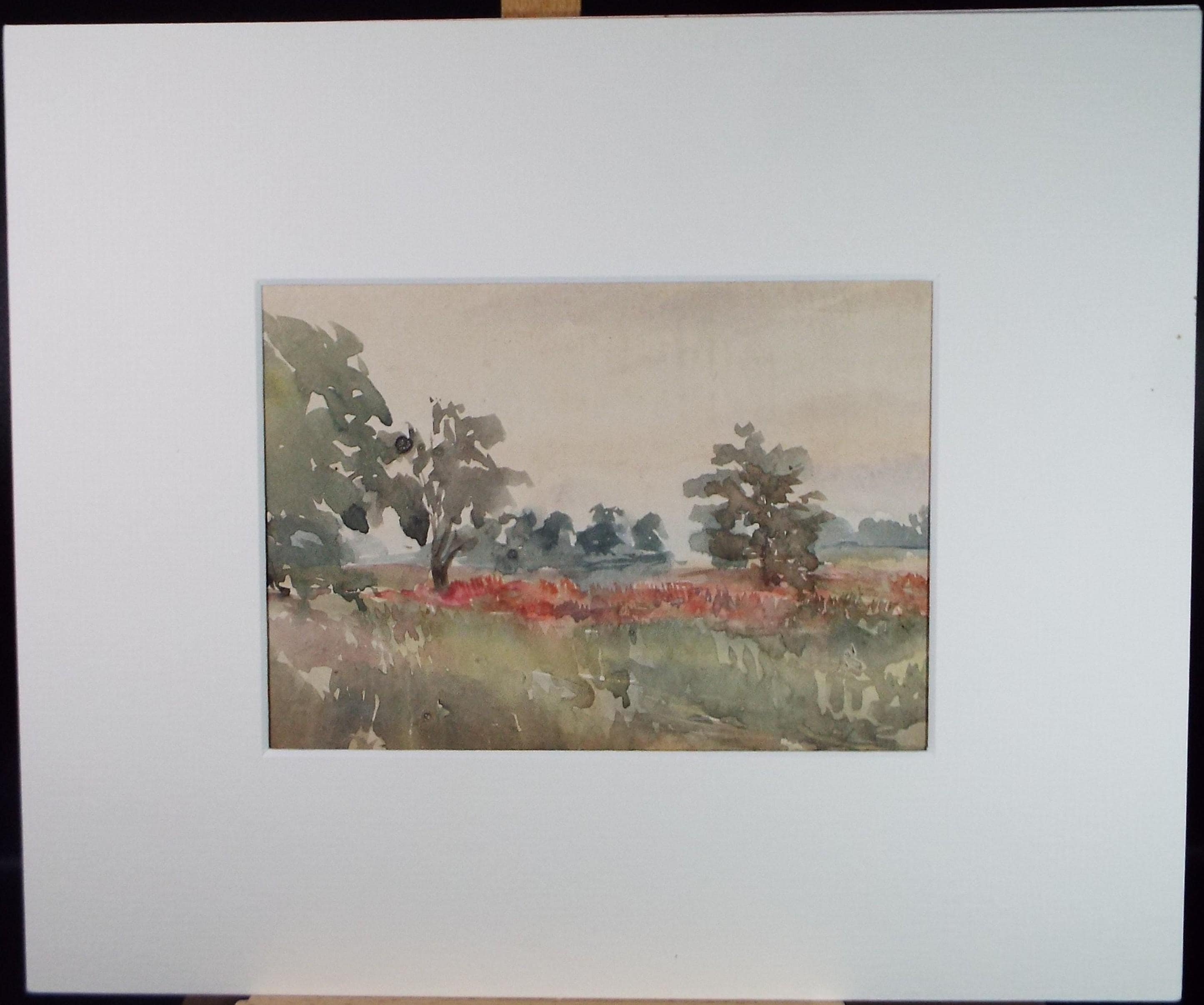 Original Watercolour, 'Summer landscape', Late 19th century, Artist Unknown