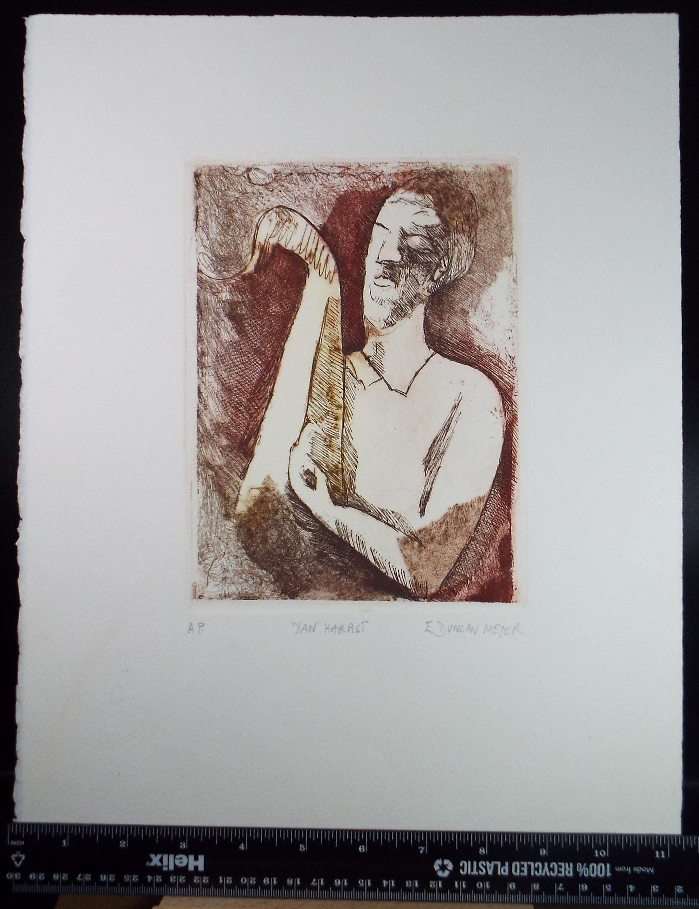 Limited Edition Etching 'Yan Harast', Elizabeth Duncan Meyer (b1942), signed and numbered