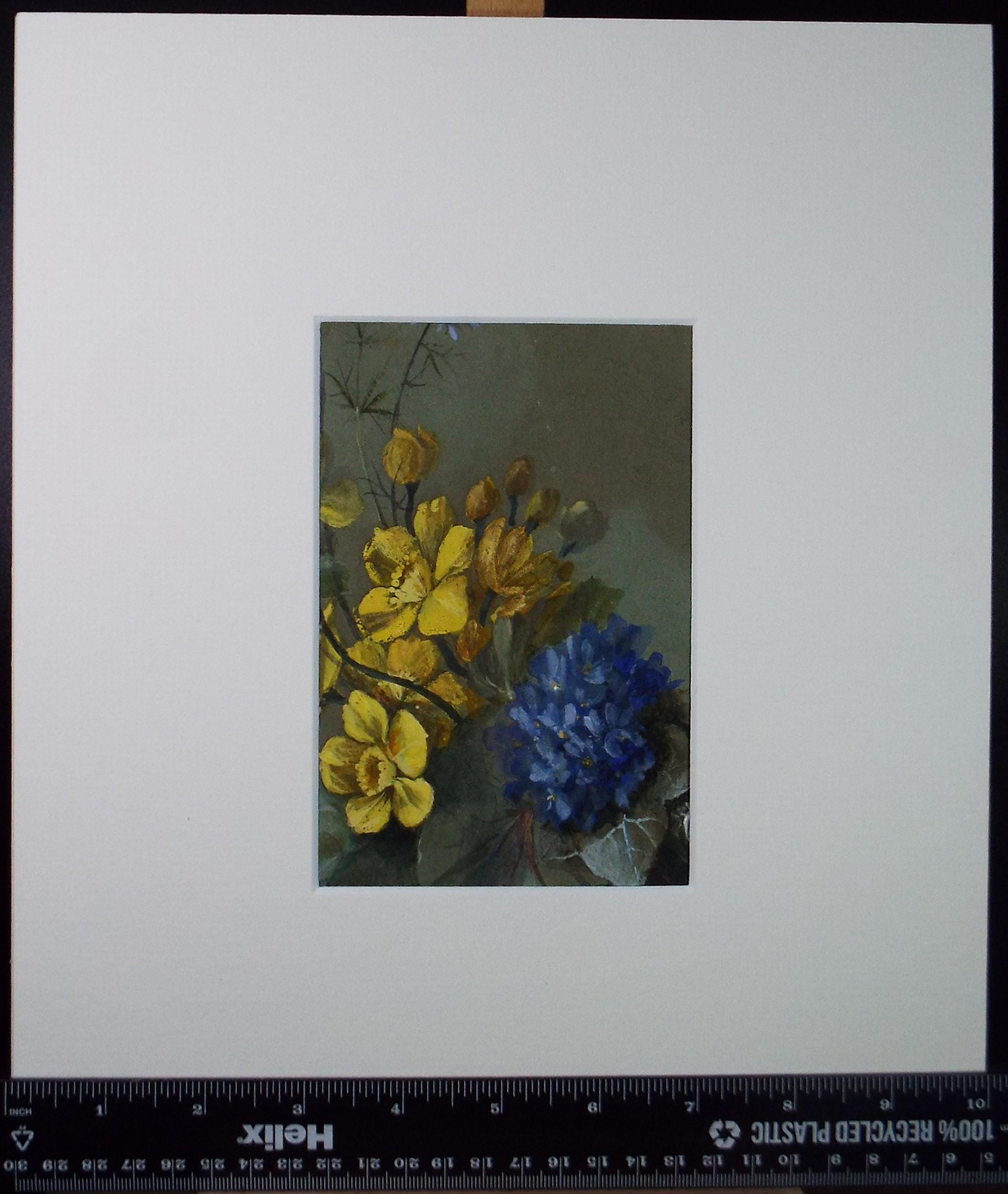 Original Watercolour, 'Spring flowers', Late 19th Century, Unknown Artist