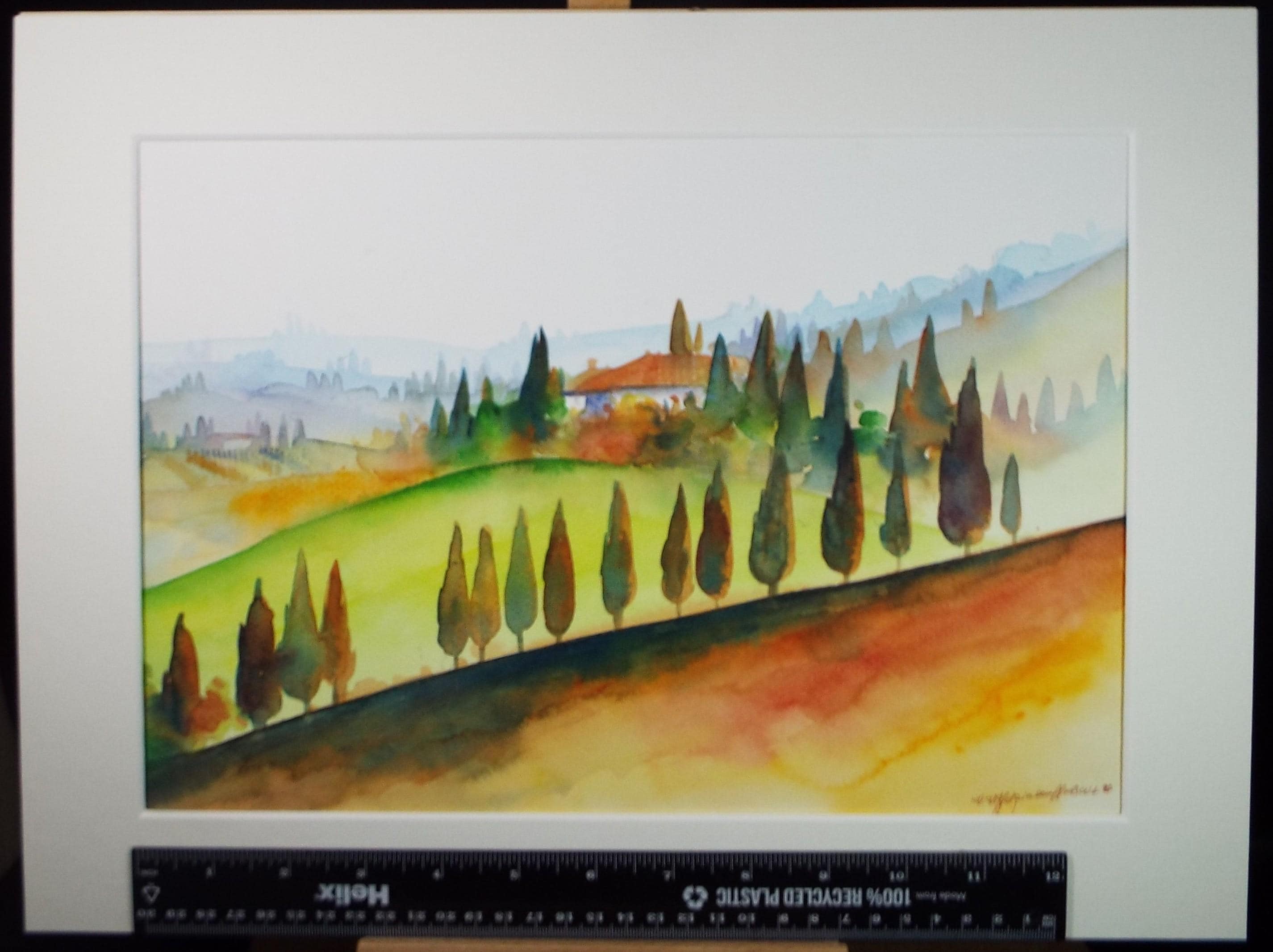 Original Watercolour, 'Italian Landscape, Dated 1998, Artist Unknown