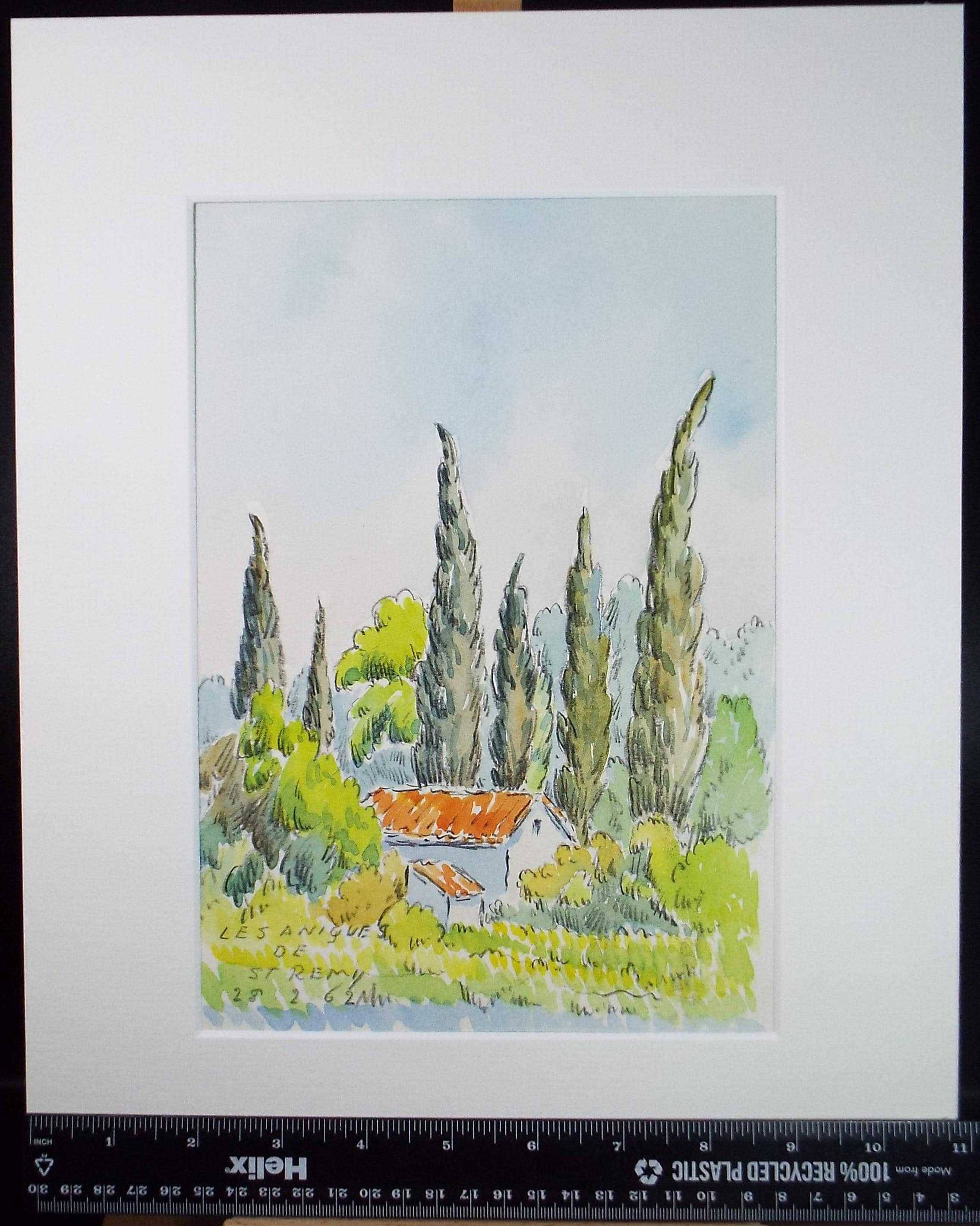 Original Watercolour Ink 'Les Aniques de St. Remy' by Cicely Glyn de Beers 1962